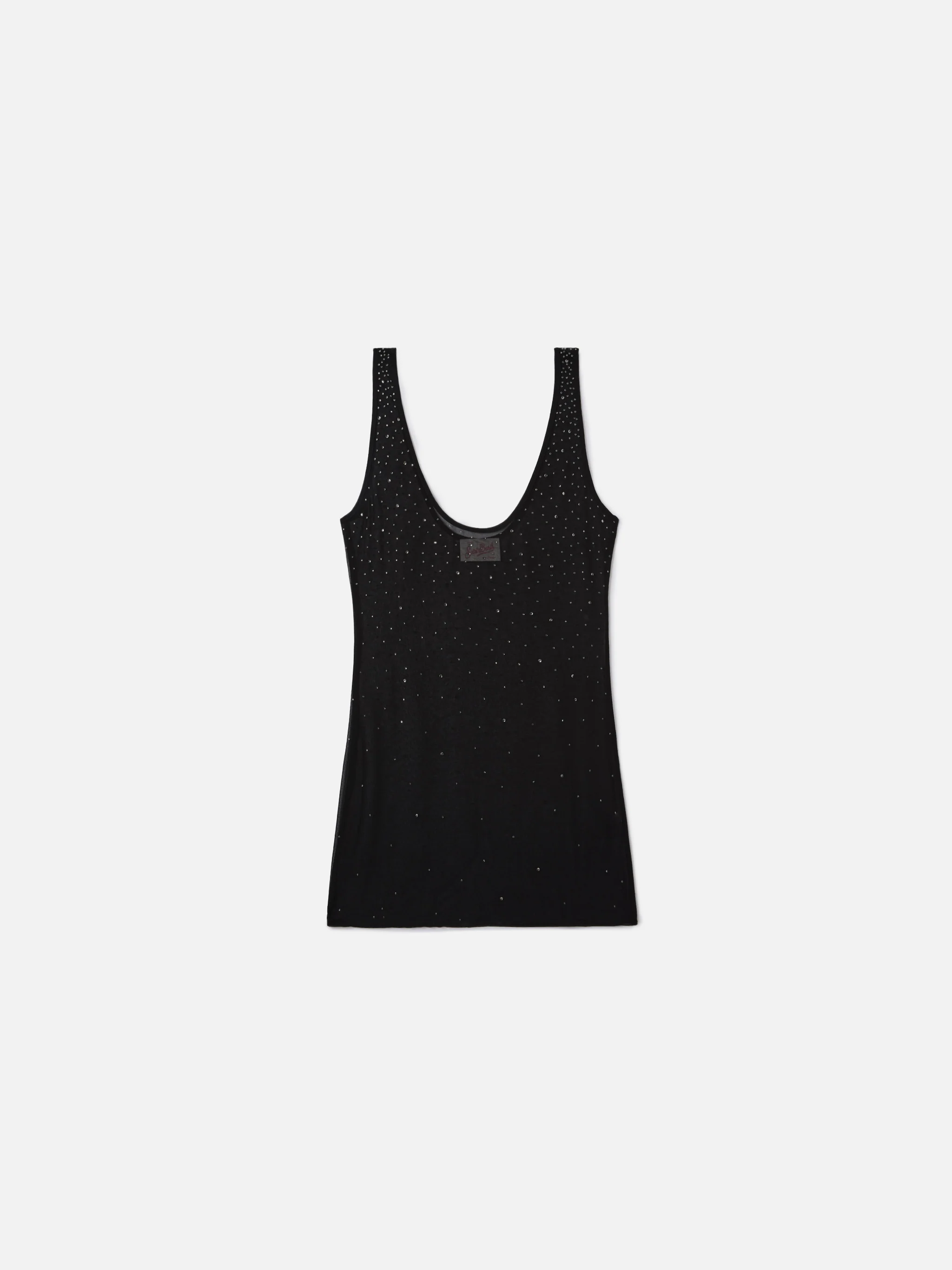 Short Raya cover-up in black with degradé-effect rhinestones - Image 4
