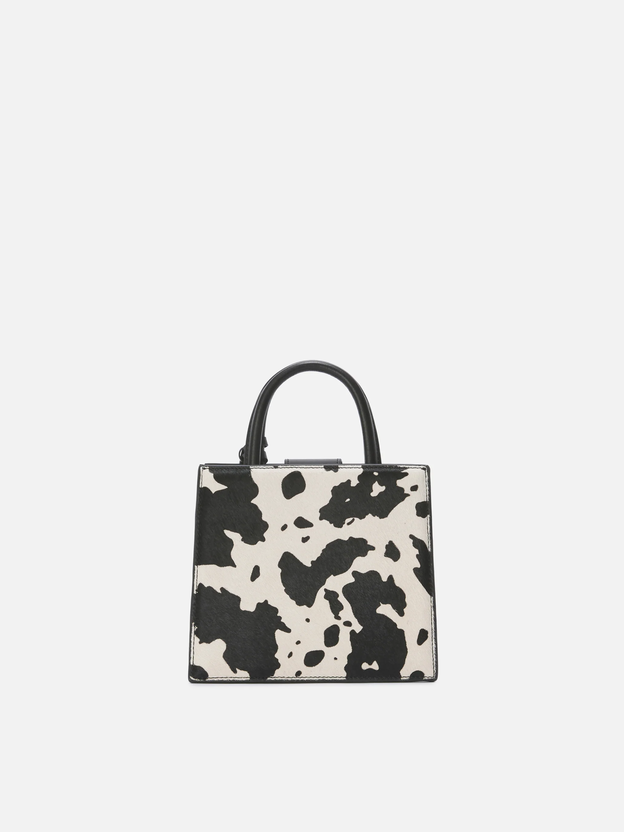 Structured Shop Mini bag in cow print pony hair - Image 4