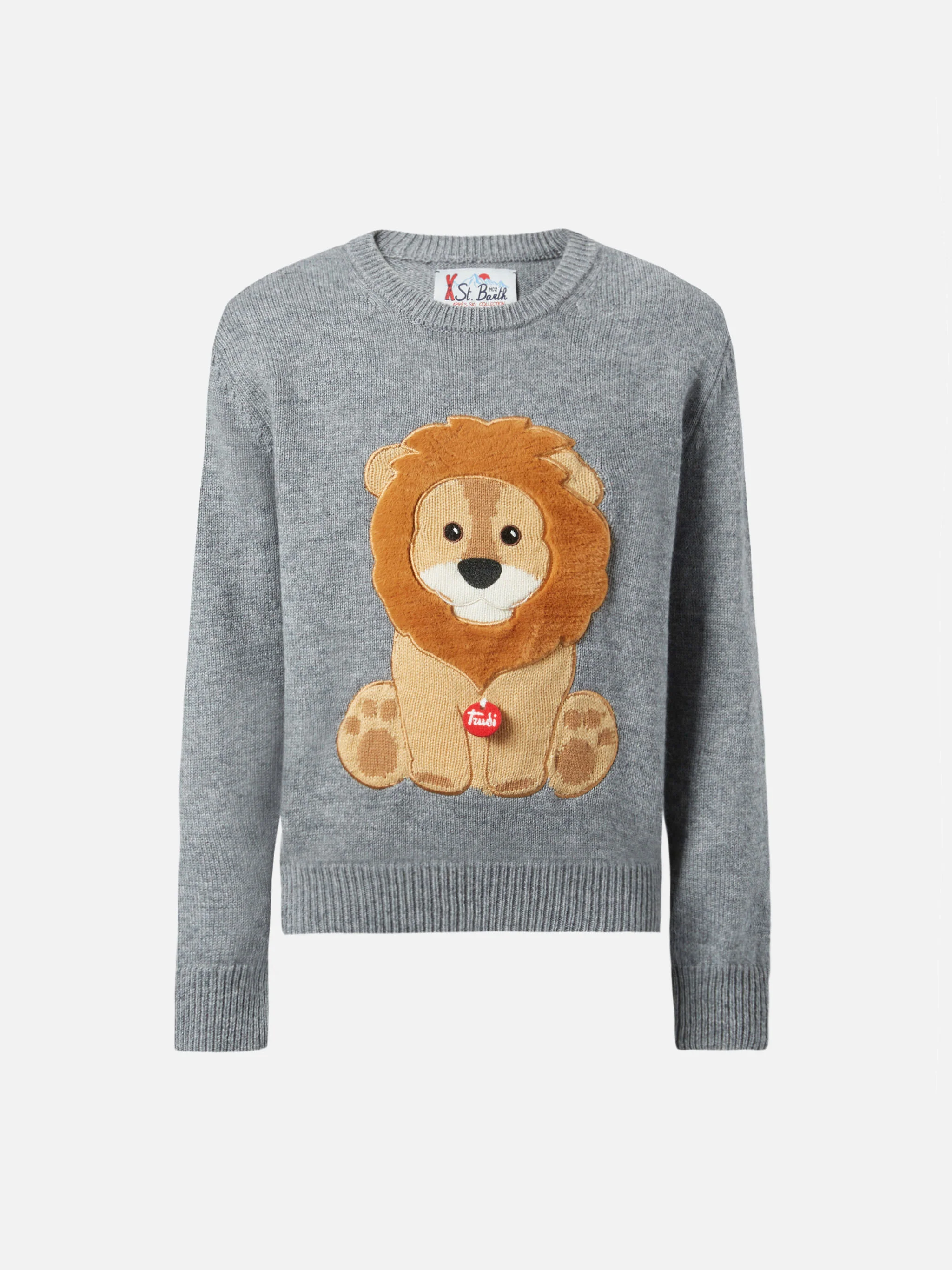 Crewneck Douglas in cashmere blend with Leone Trudi patch | TRUDI SPECIAL EDITION