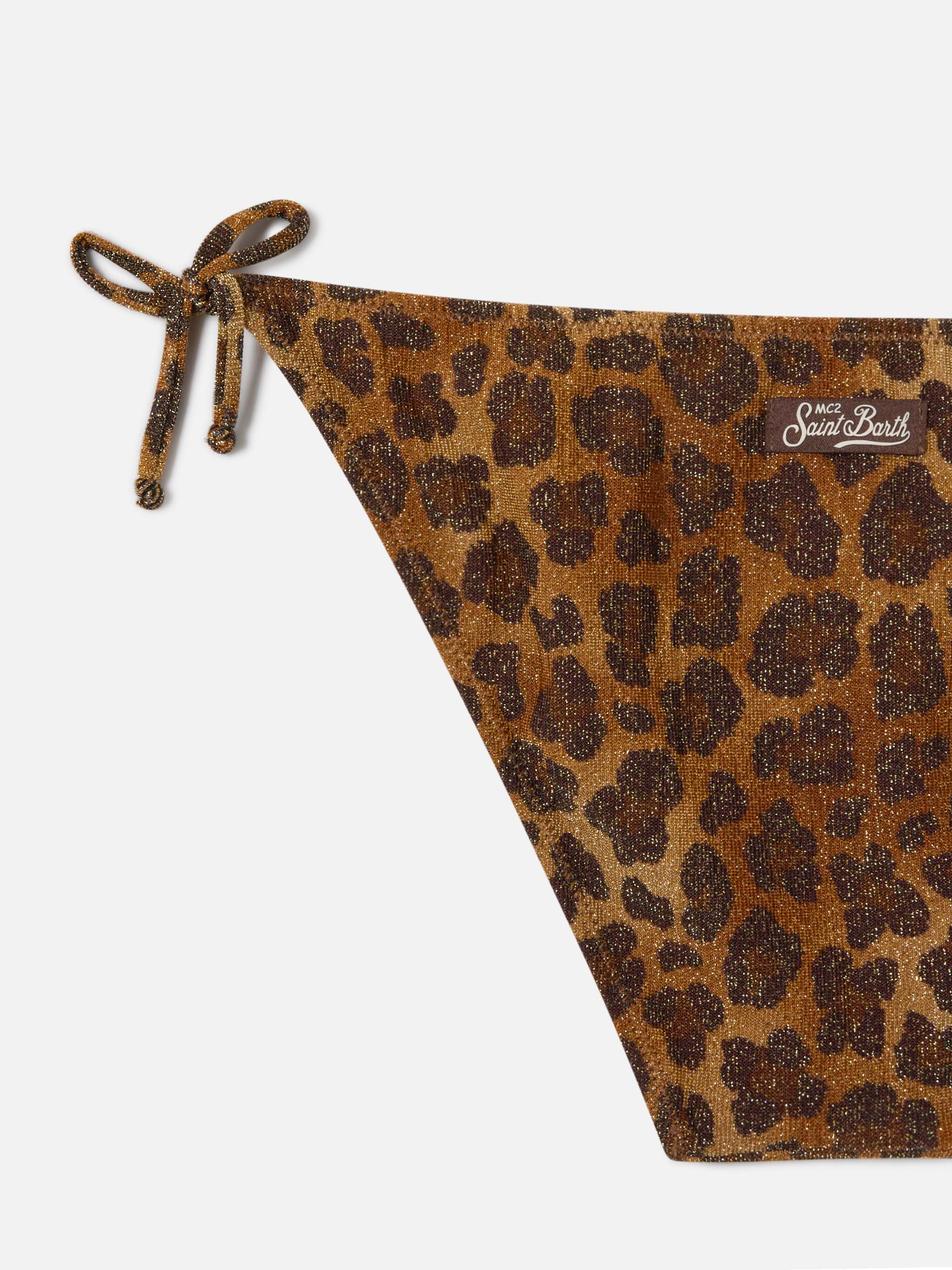 Taffy girls lurex leopard bikini with bralette top - Image 3