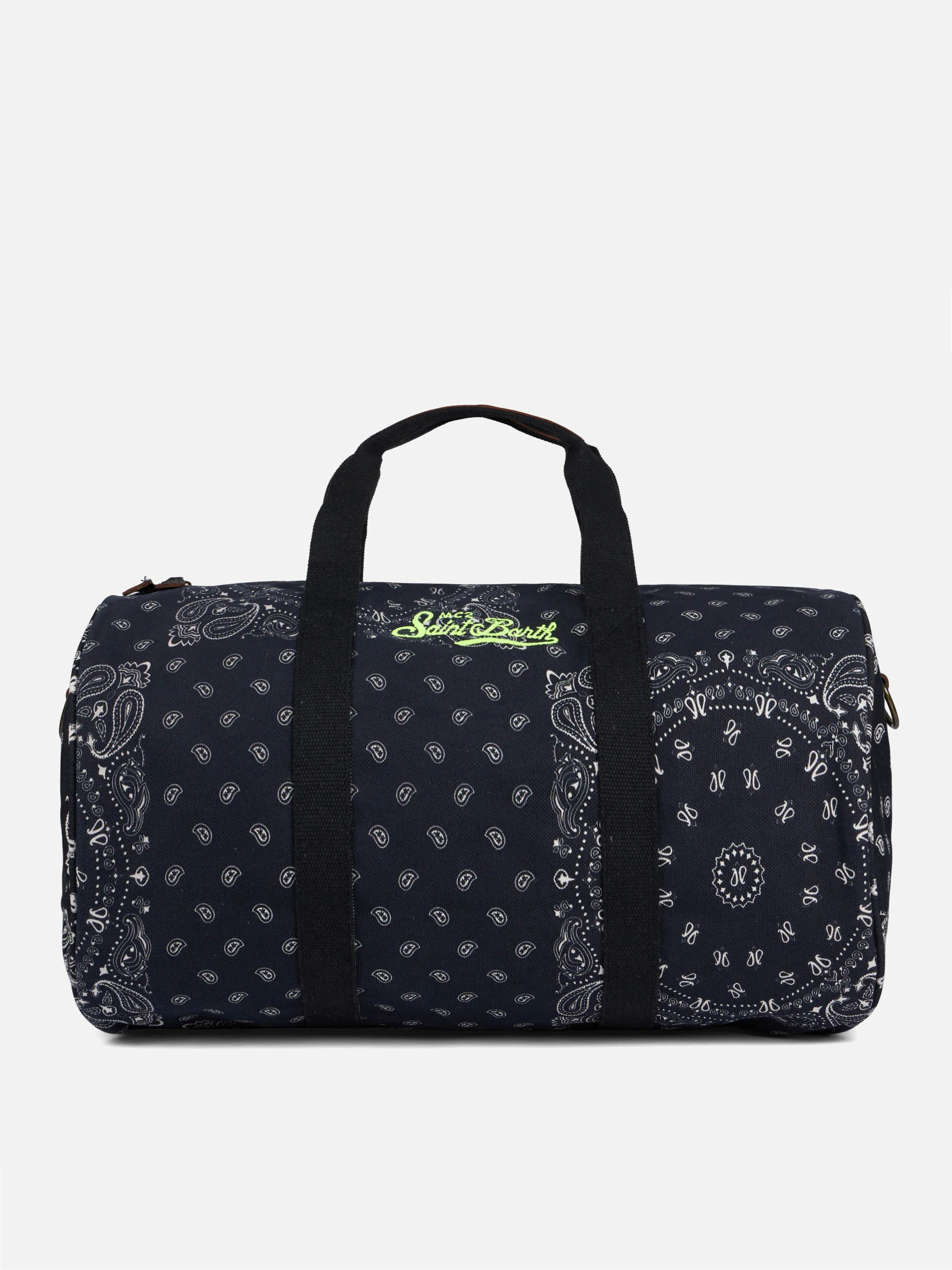 Travel duffel denim bag Jetleg Round bandana print