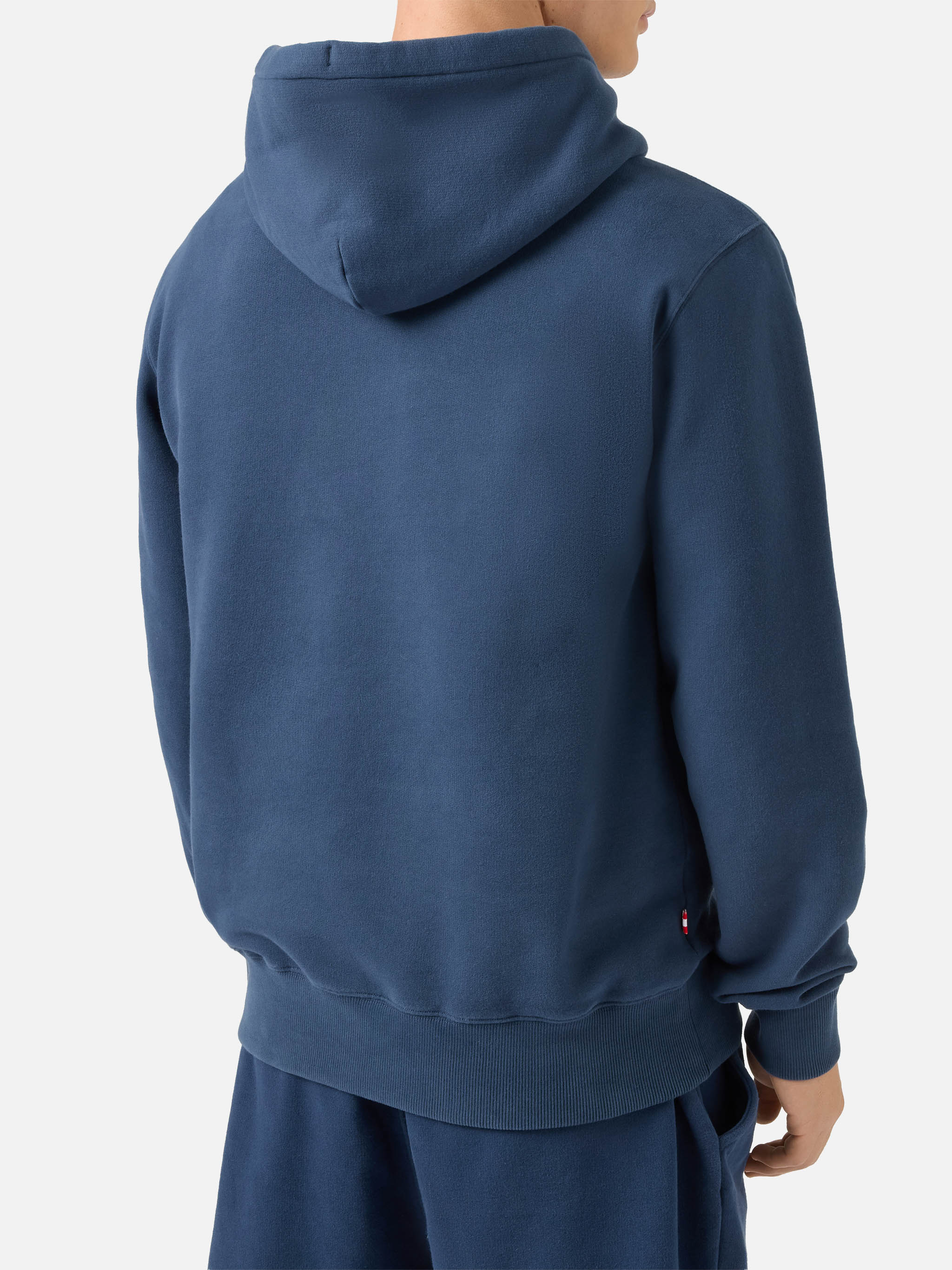 Tribeca cotton hoodie in blue with St. Moritz print | ST. MORITZ TOP OF THE WORLD - Image 3