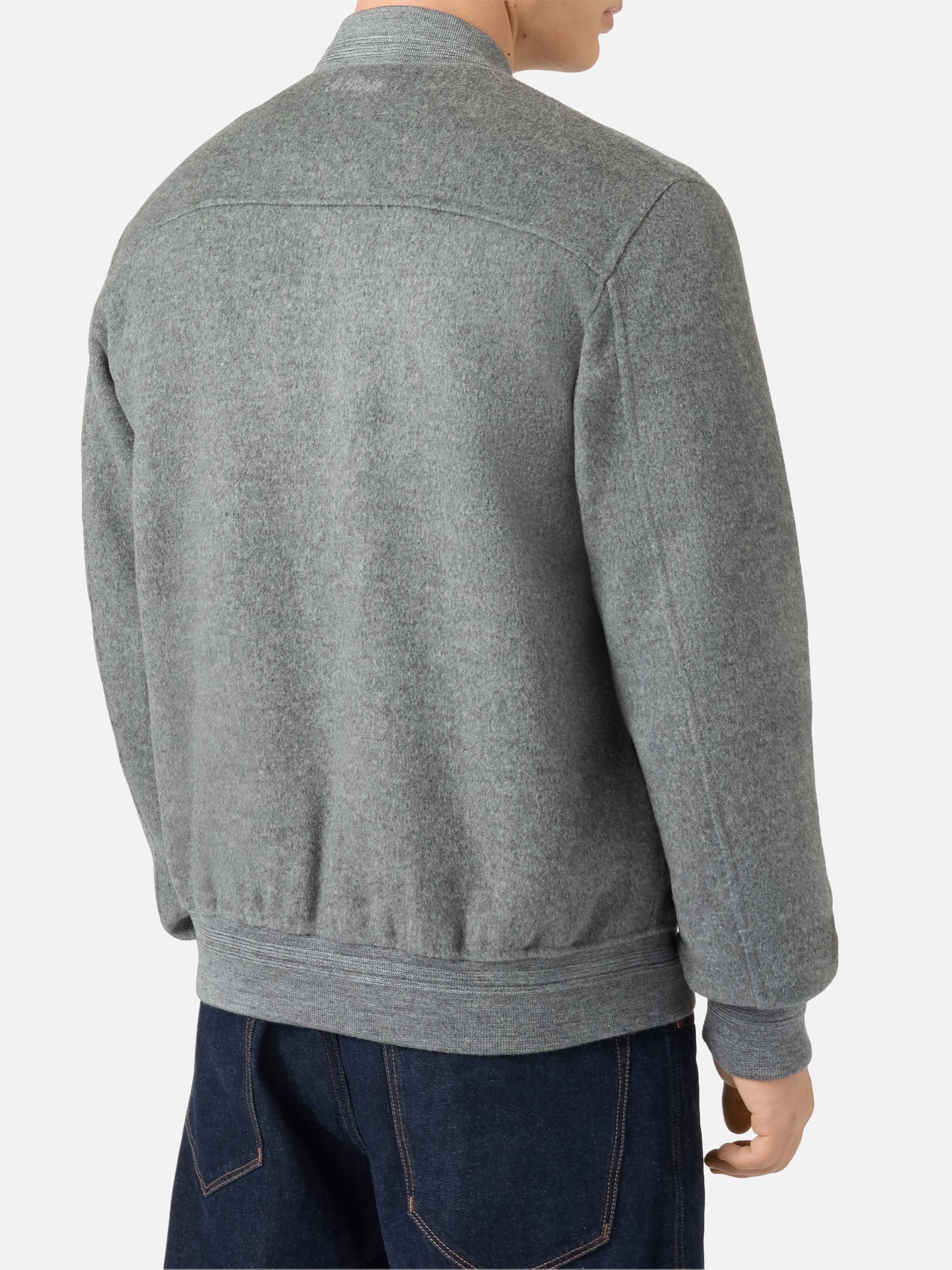 Unlined Camden wool bomber in grey - Image 4