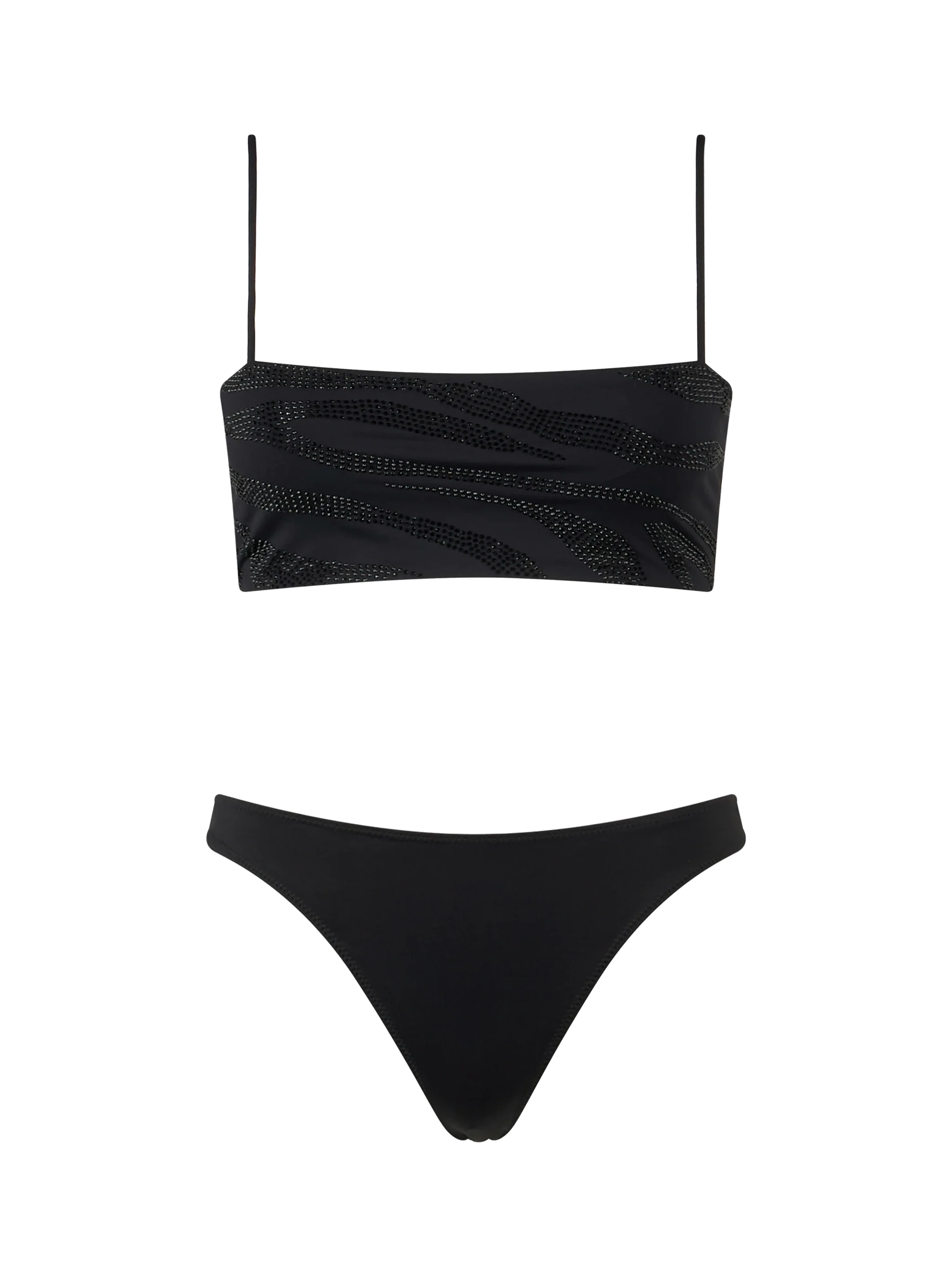 Athena Naomi zebra bandeau bikini with rhinestones