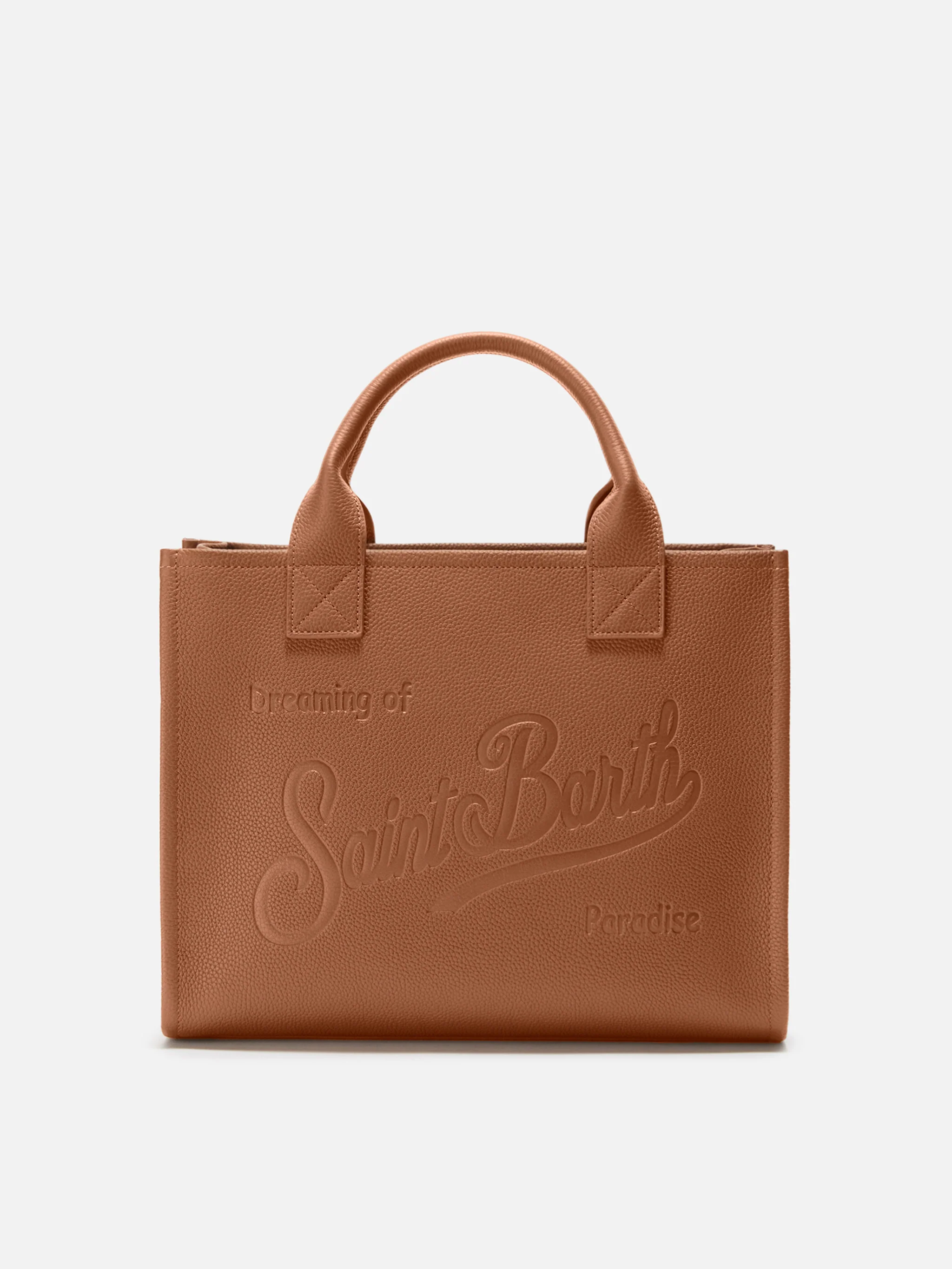 Vanity Bag Large Shoulder Bag in camel hammered leather