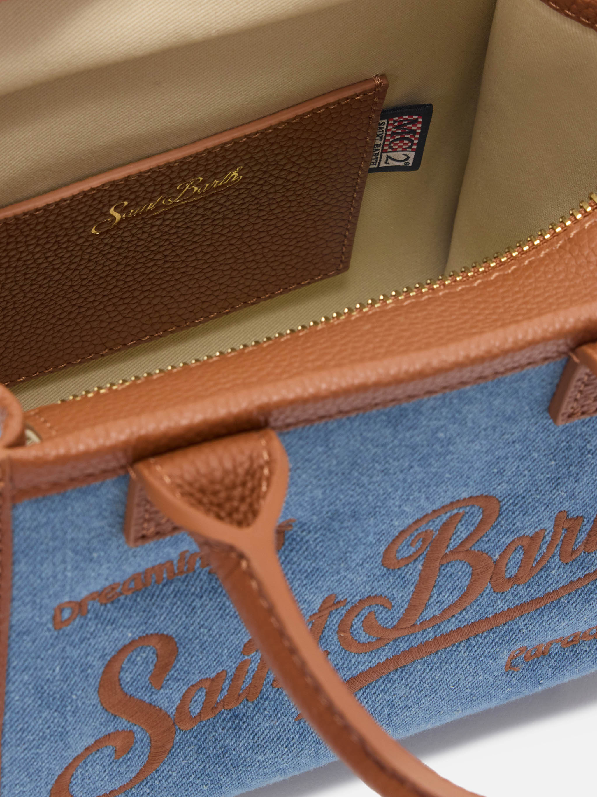Vanity mini denim and pebbled leather bag - Image 5
