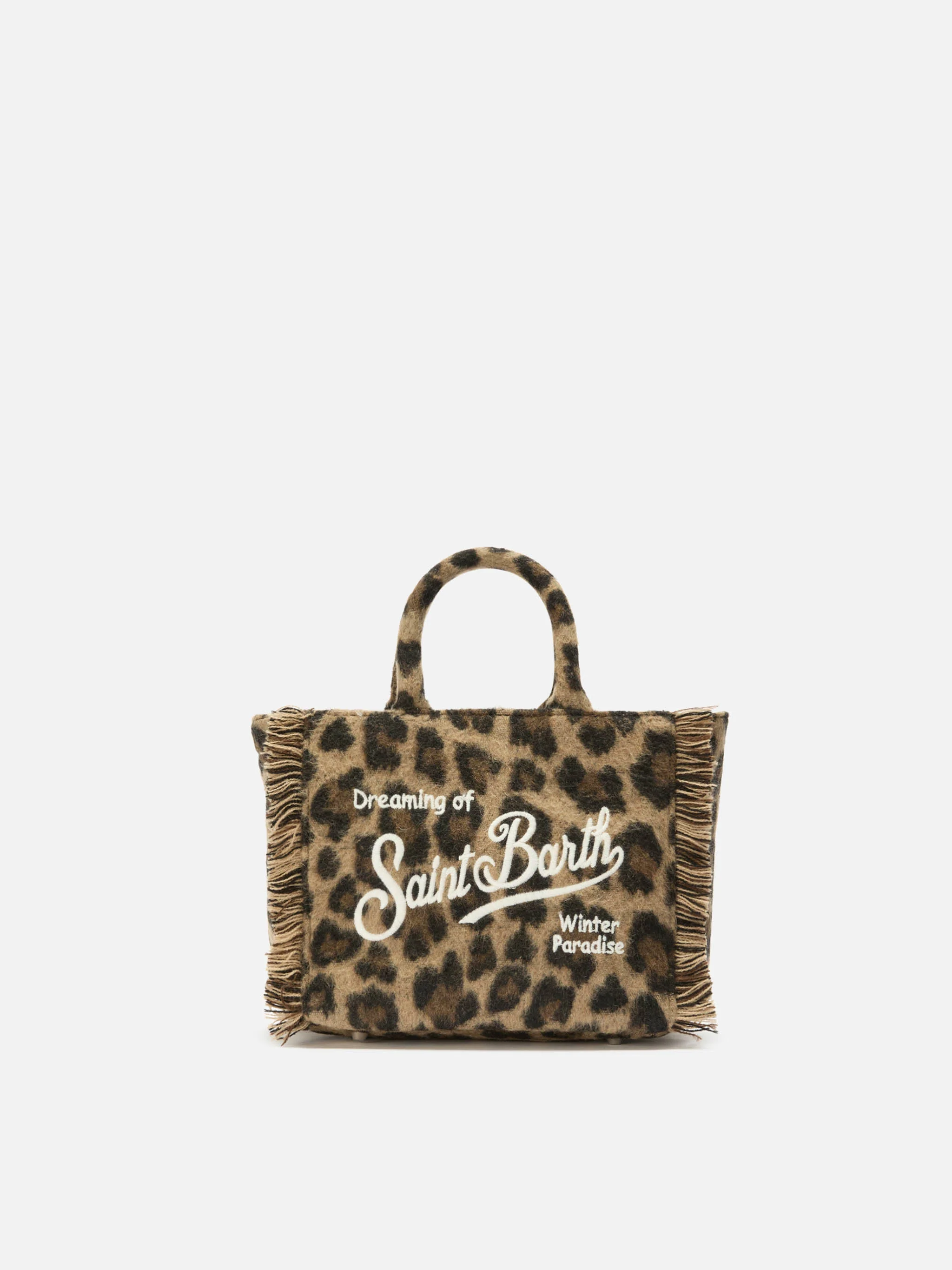 Vanity Mini Felt leopard print bag