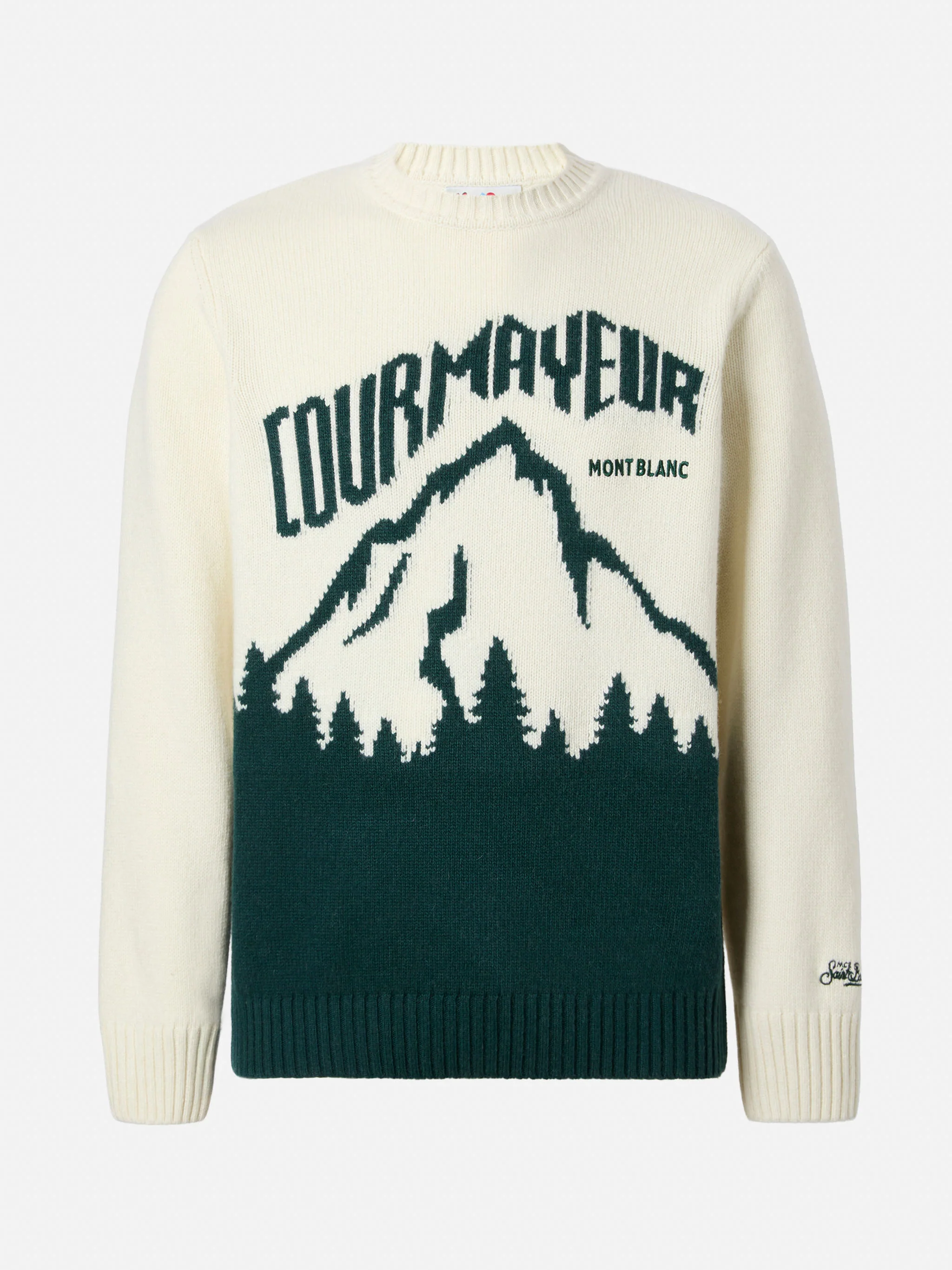 White Bombardino Light sweater with Courmayeur jacquard | COURMAYEUR SPECIAL EDITION - Image 5