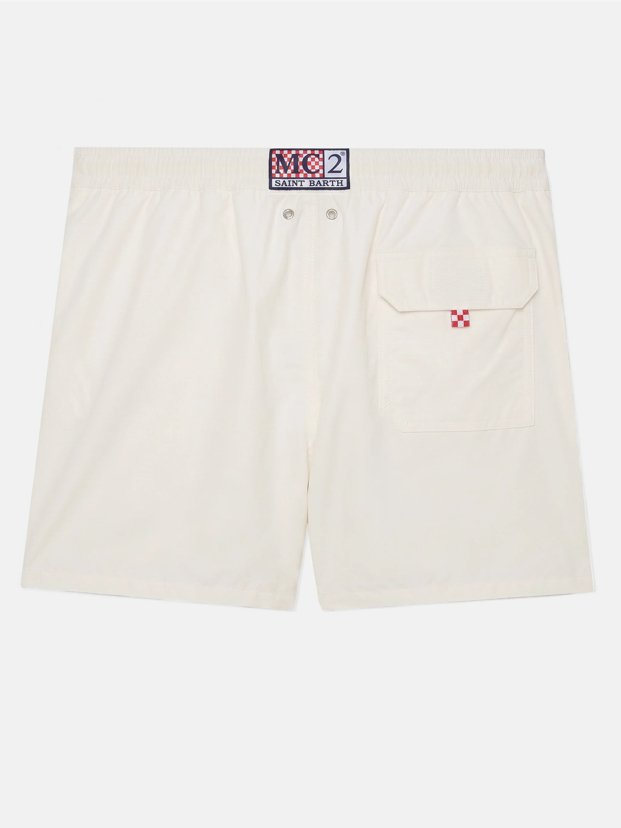 White Comfort swim shorts with St. Barth embroidery - Image 2