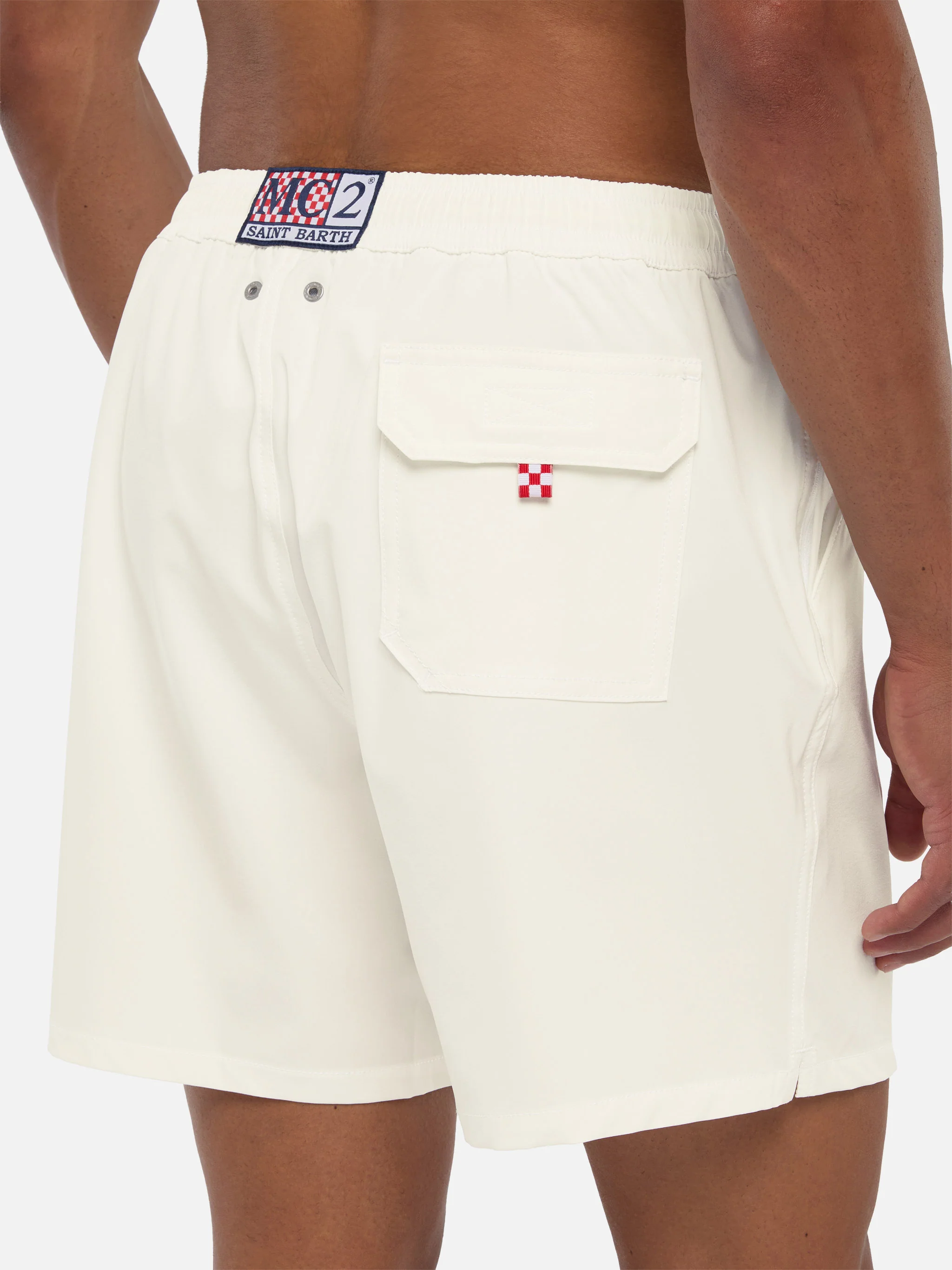 White Comfort swim shorts with St. Barth embroidery - Image 6