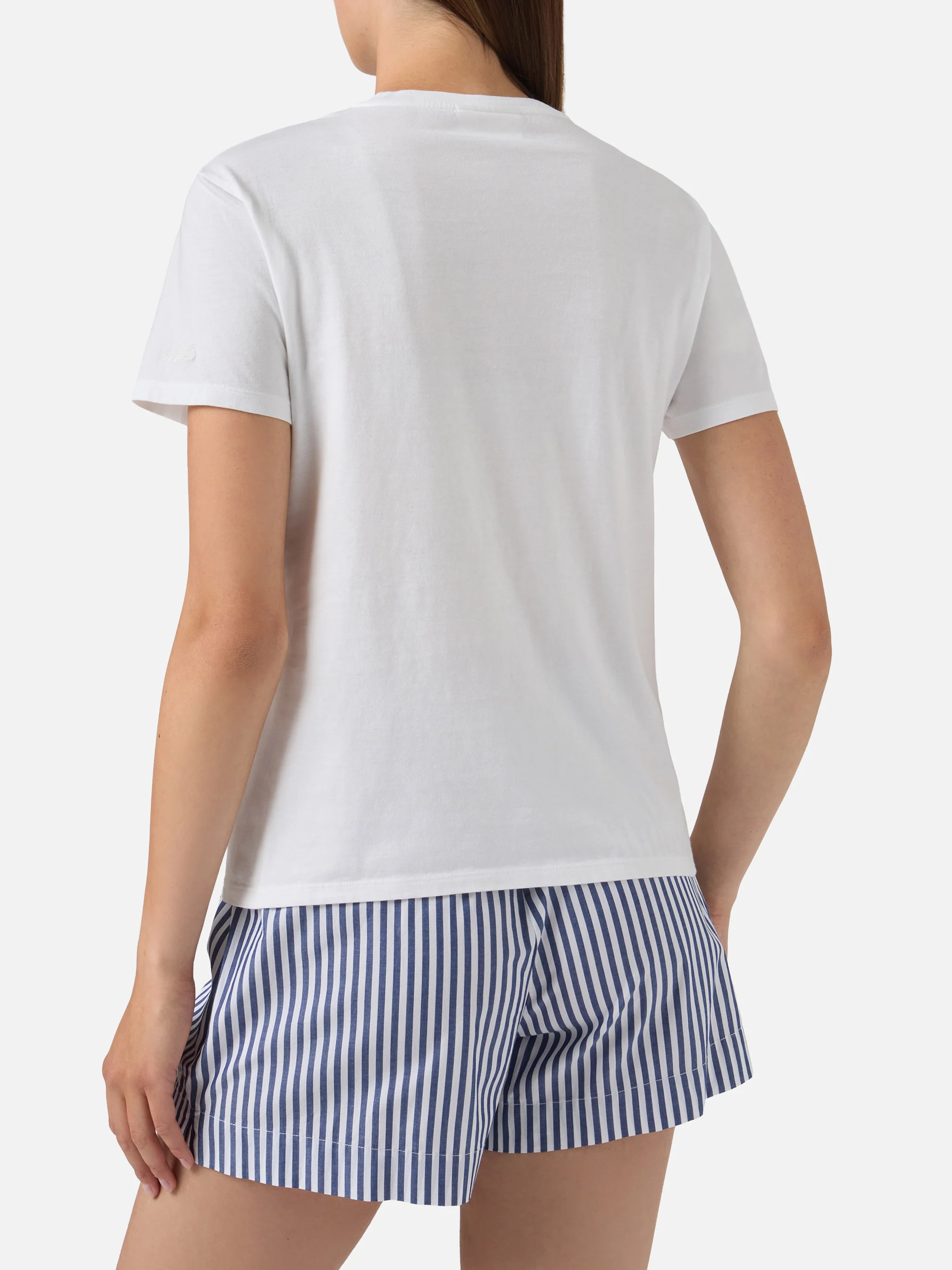 White Emilie T-shirt with Estate Italiana embroidery - Image 3