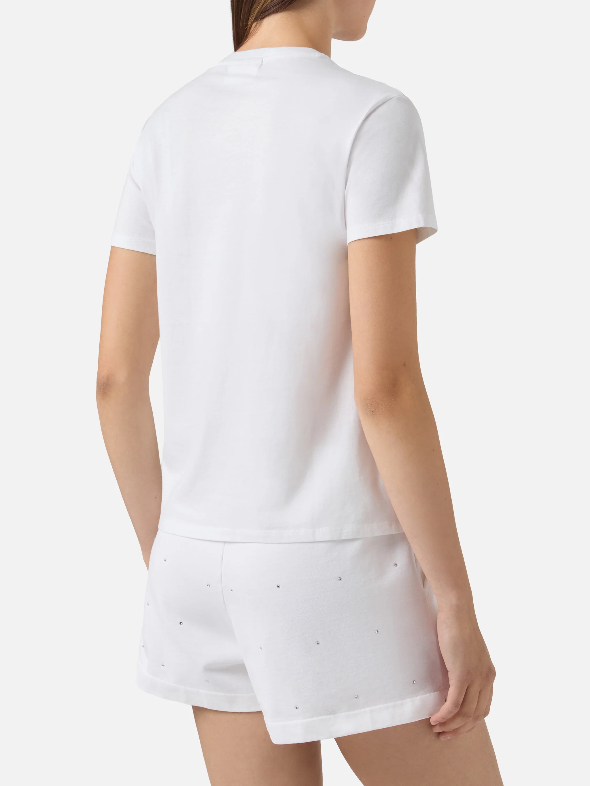 White Emilie T-shirt with I Love Tennis embroidery and rhinestones - Image 3