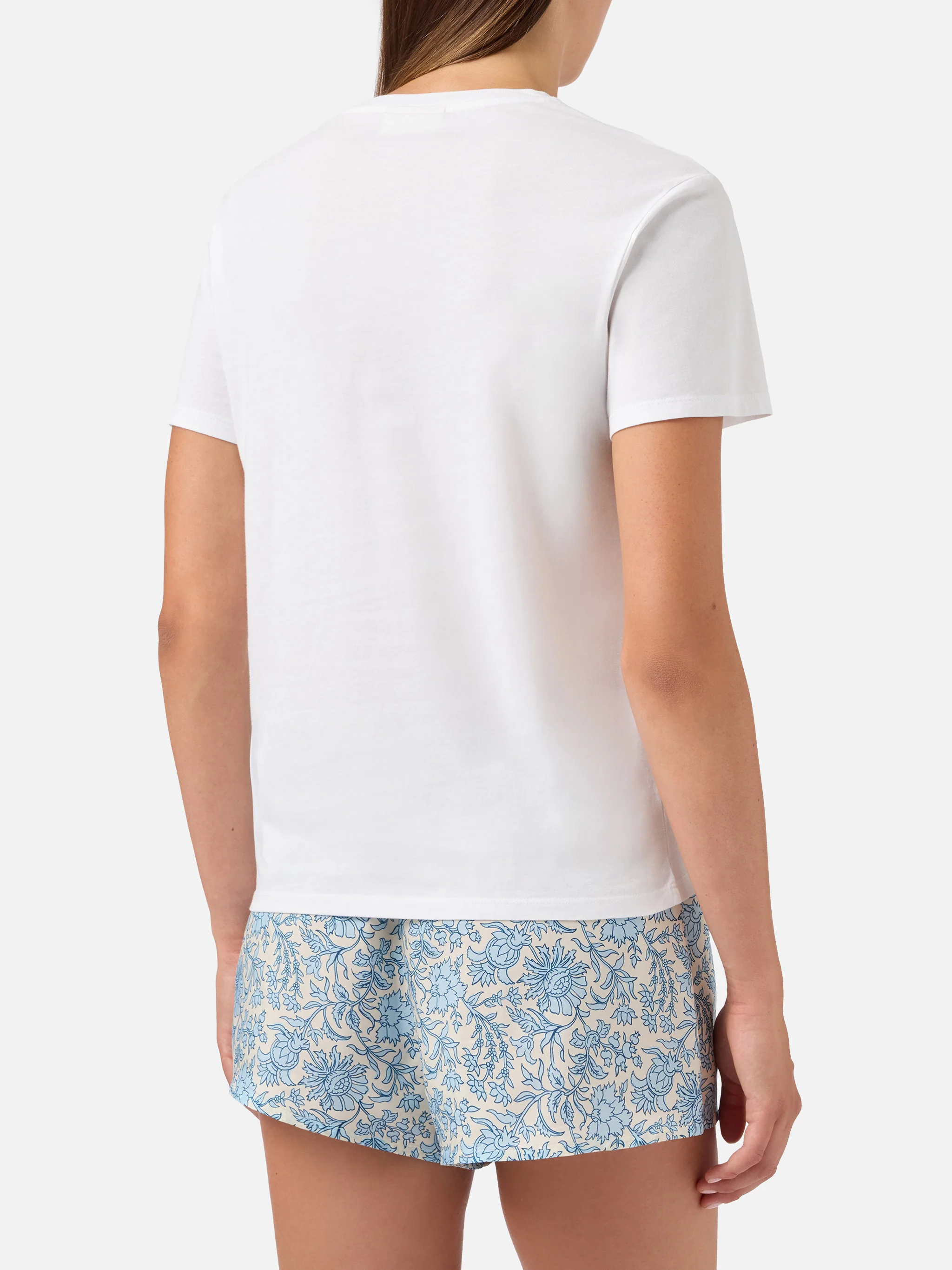 White Emilie T-shirt with Sea You in St. Barth embroidery and rhinestones - Image 4