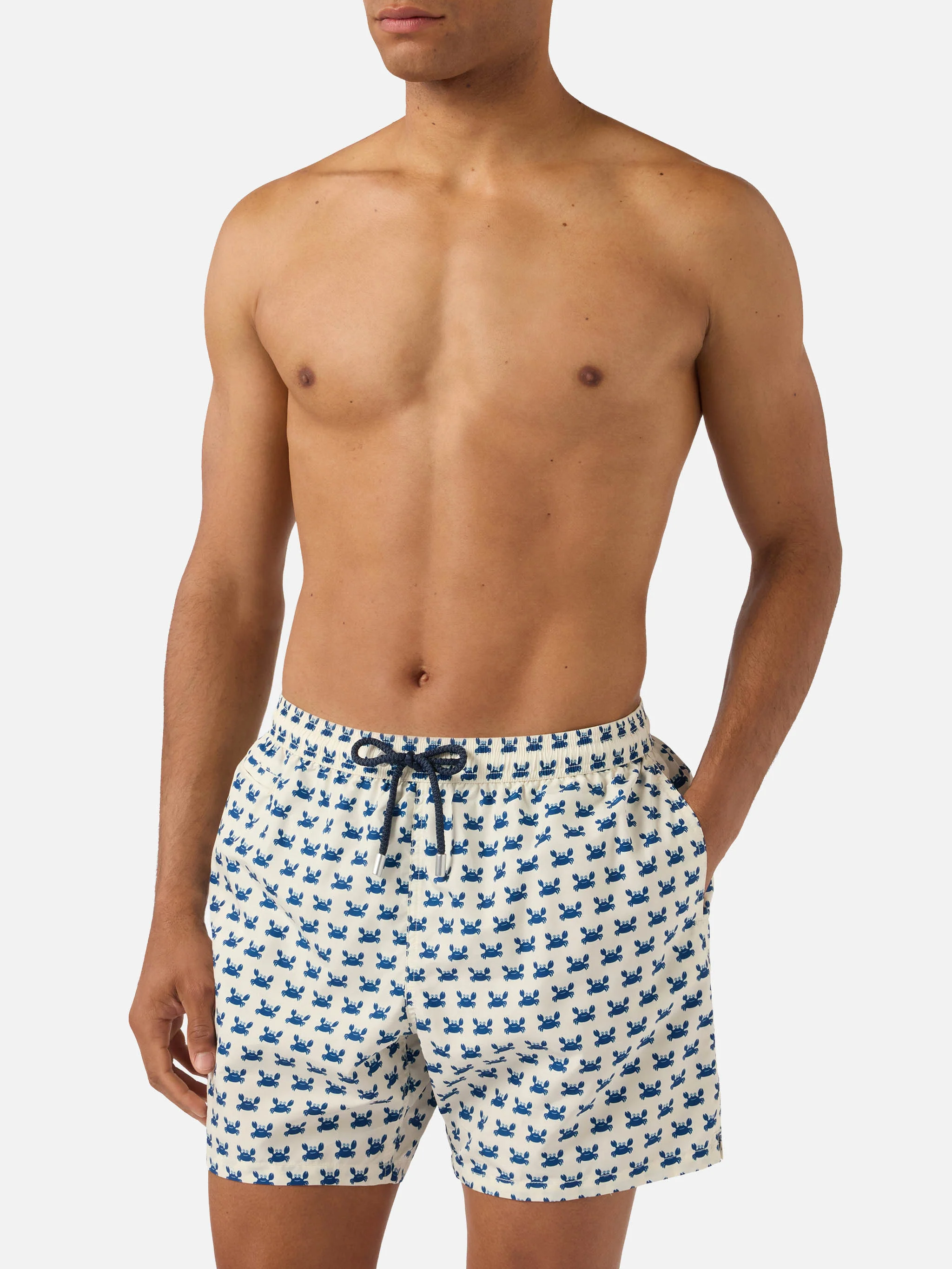 White Lighting Micro swim shorts with crab all-over print - Image 3