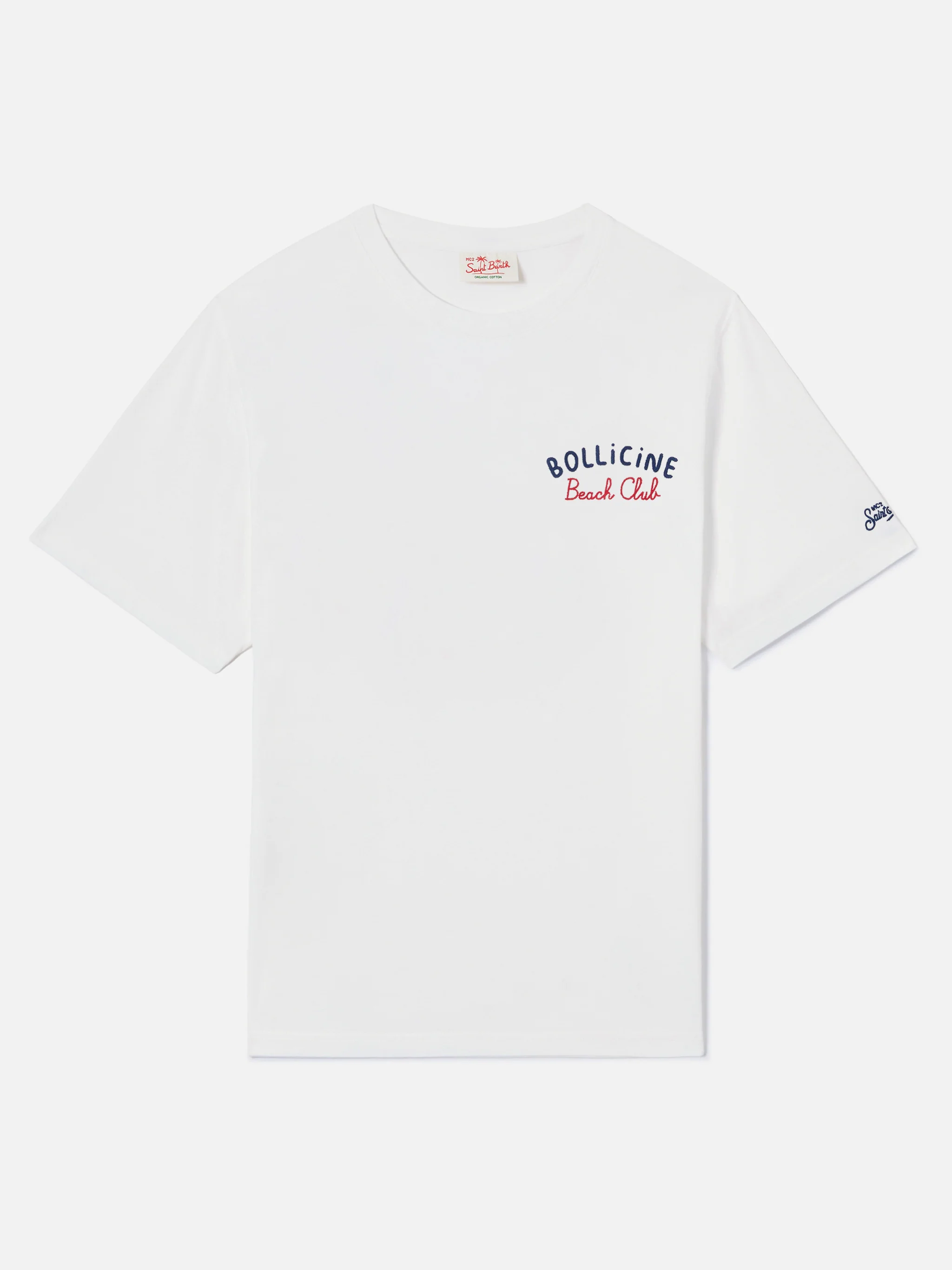 White Portland t-shirt with Bollicine Beach Club embroidery - Image 5
