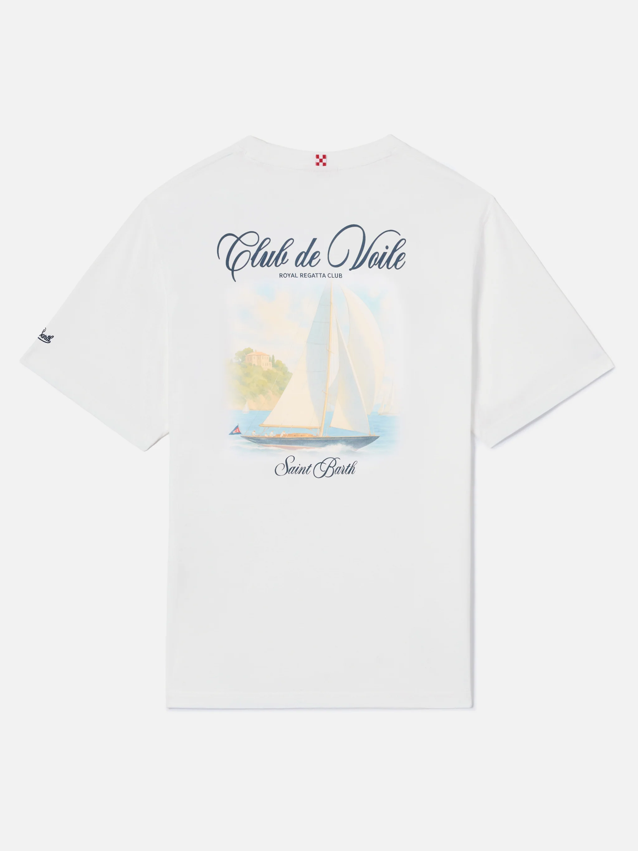 White Portland t-shirt with Club de Voile print