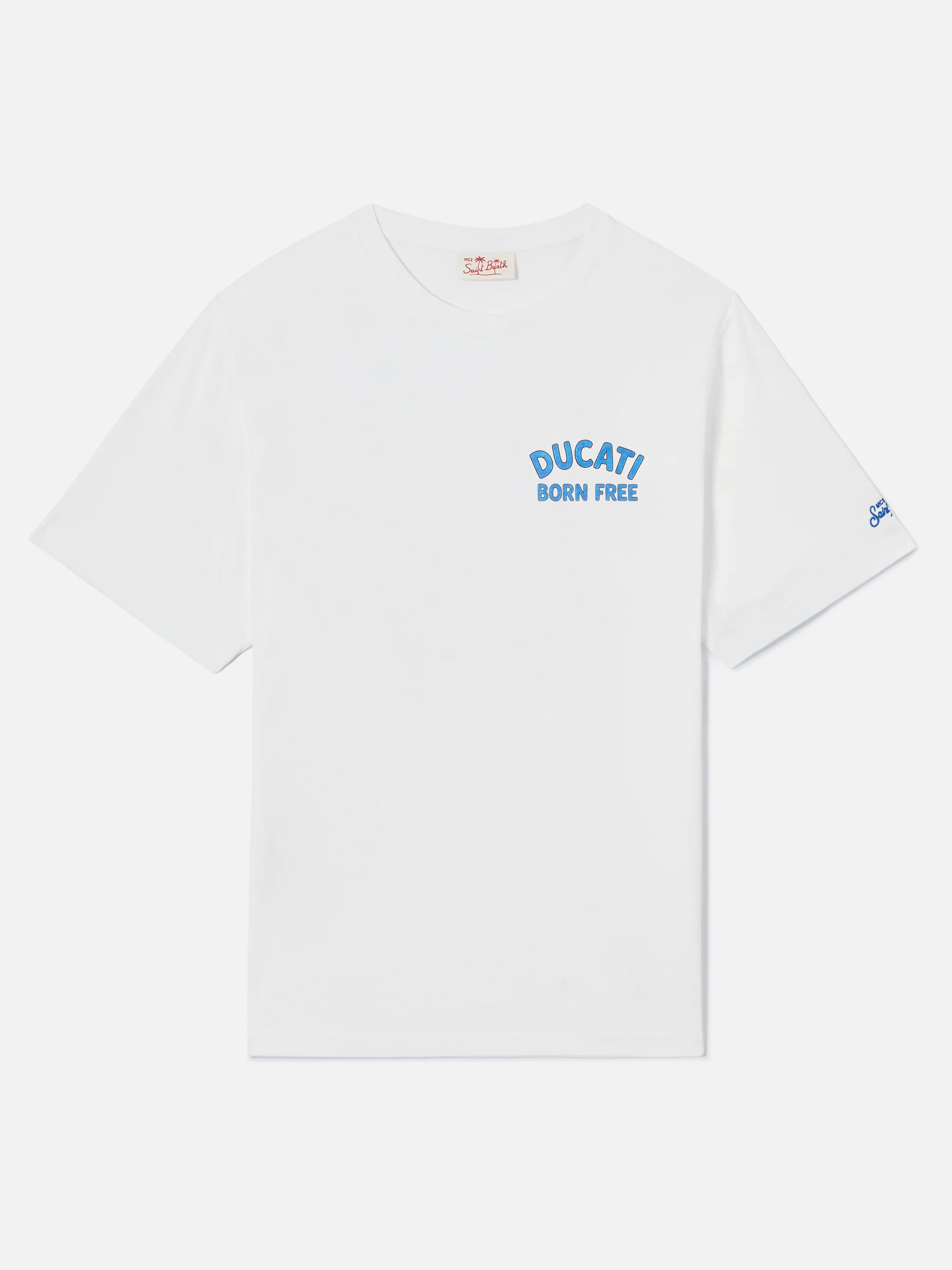 White Portland t-shirt with Ducati Born Free print | Special Edition - Image 5