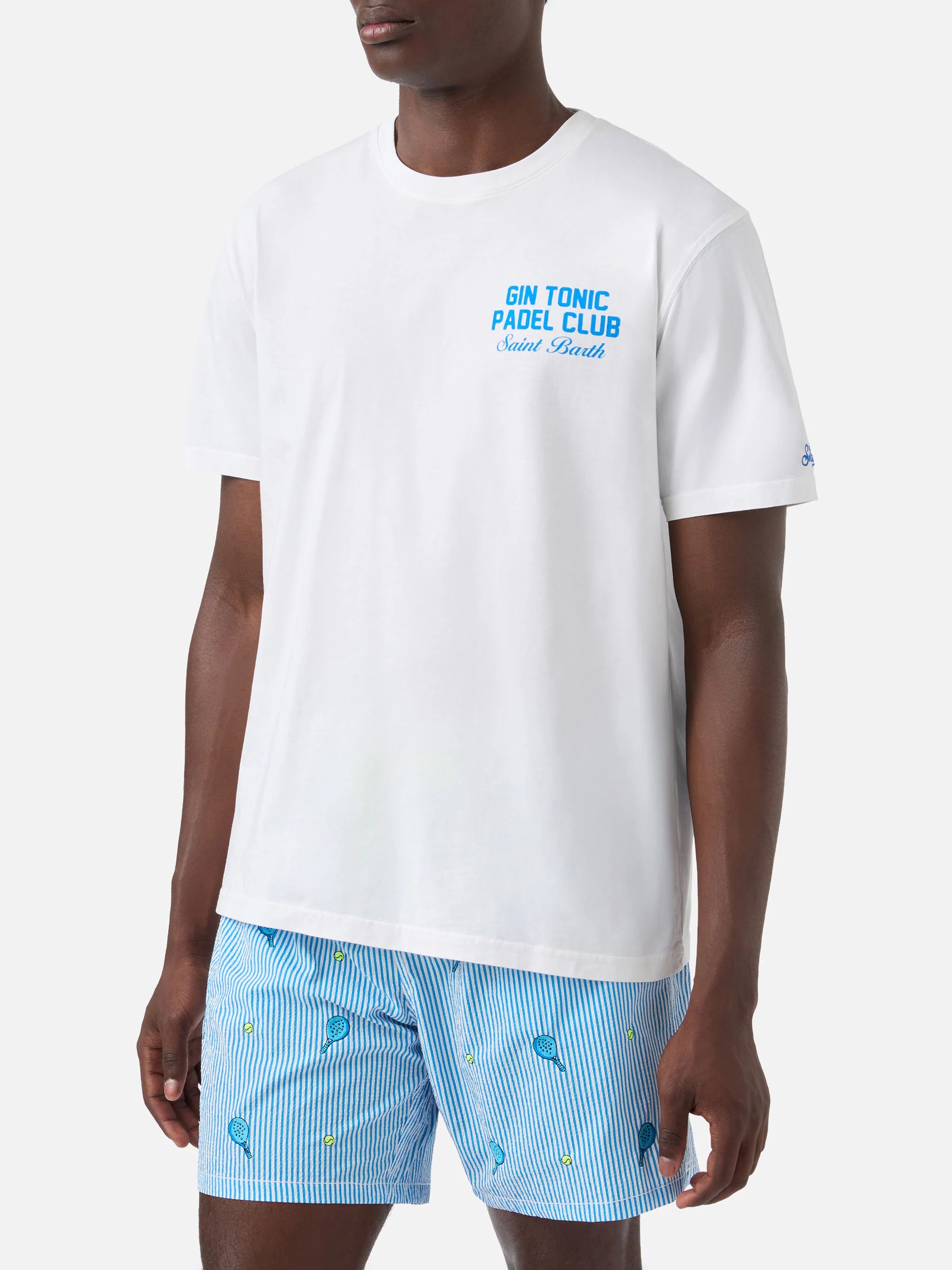 White Portland t-shirt with Gin Tonic Padel Club iprint - Image 2