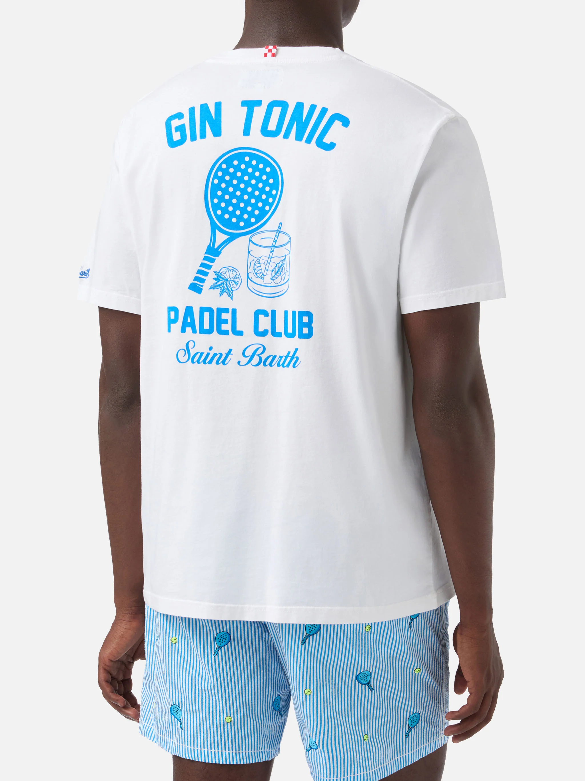 White Portland t-shirt with Gin Tonic Padel Club iprint - Image 4