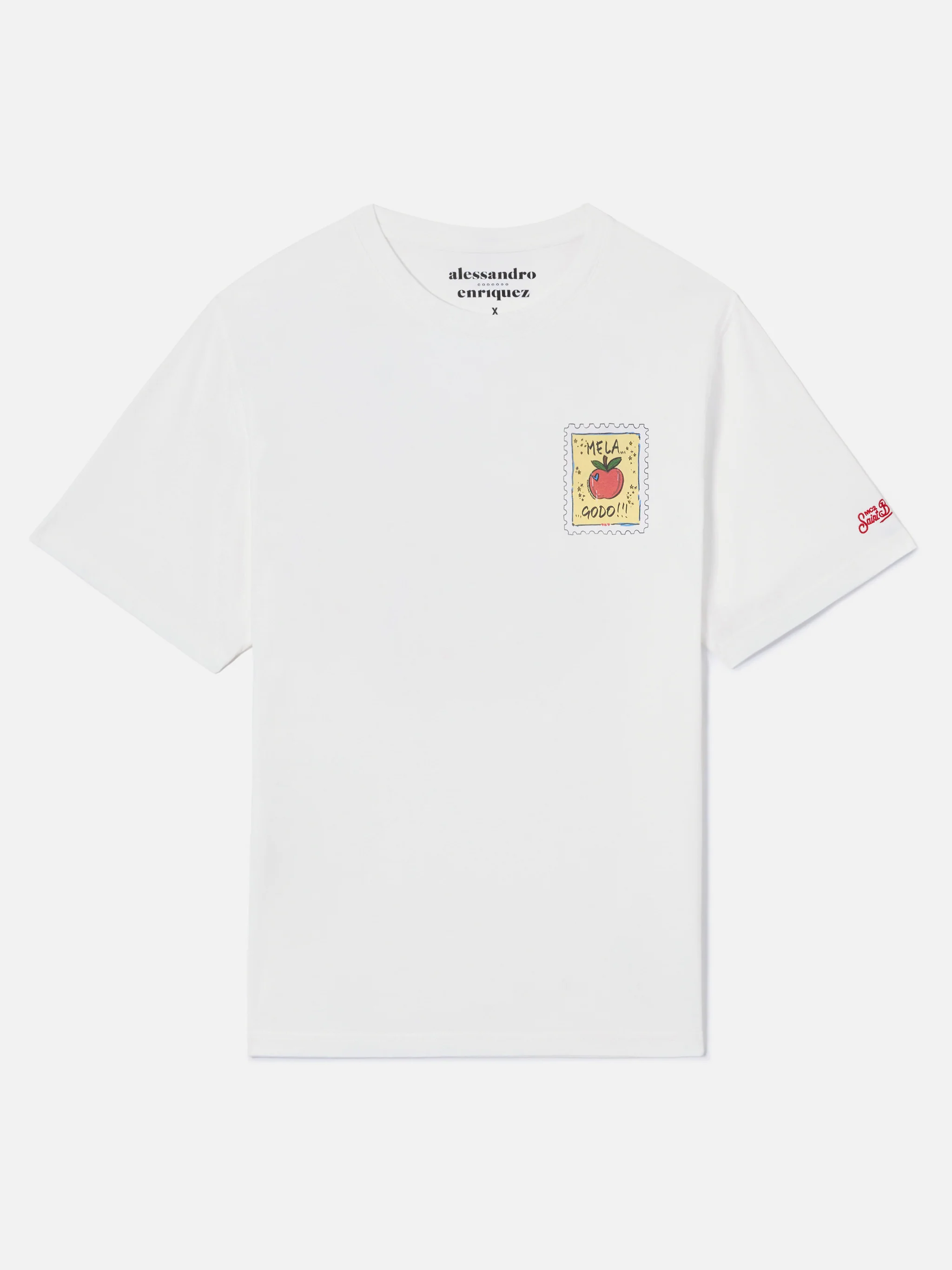 White Portland t-shirt with Mela Godo illustration - Image 5