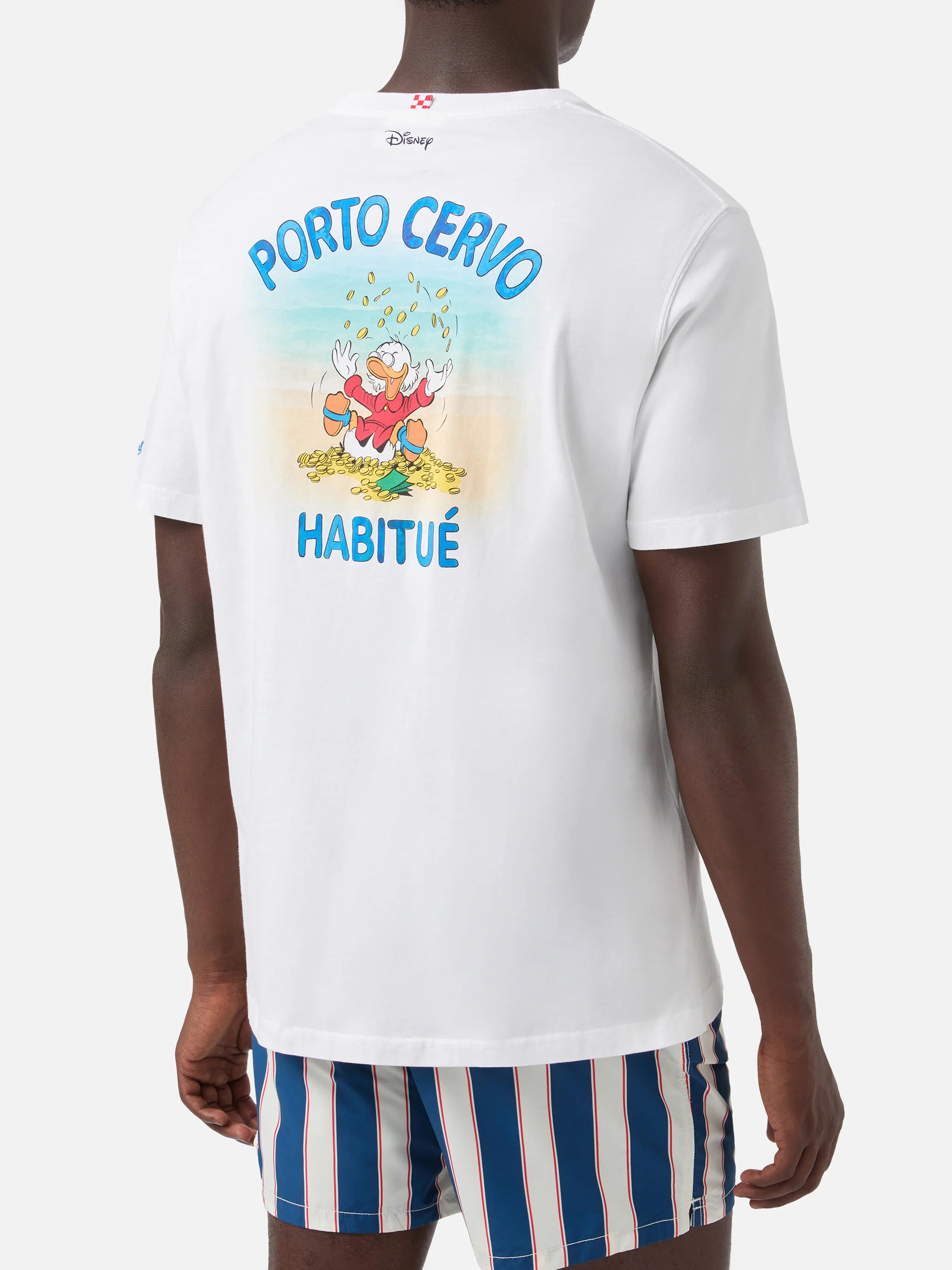 White Portland t-shirt with Porto Cervo Habitué print | Special Edition - Image 4
