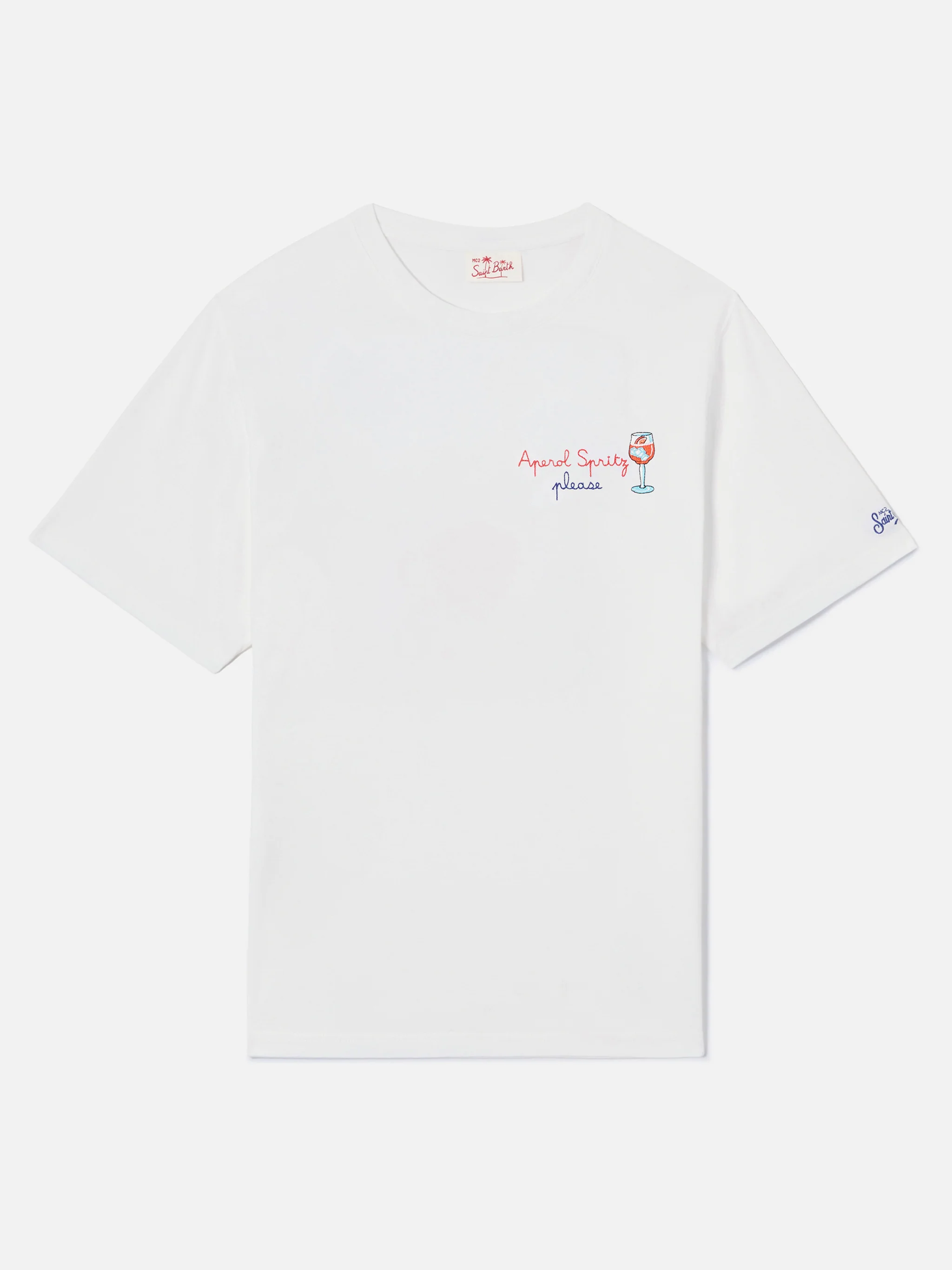White Portofino T-shirt with Aperol Spritz Please embroidery | Special Edition - Image 5