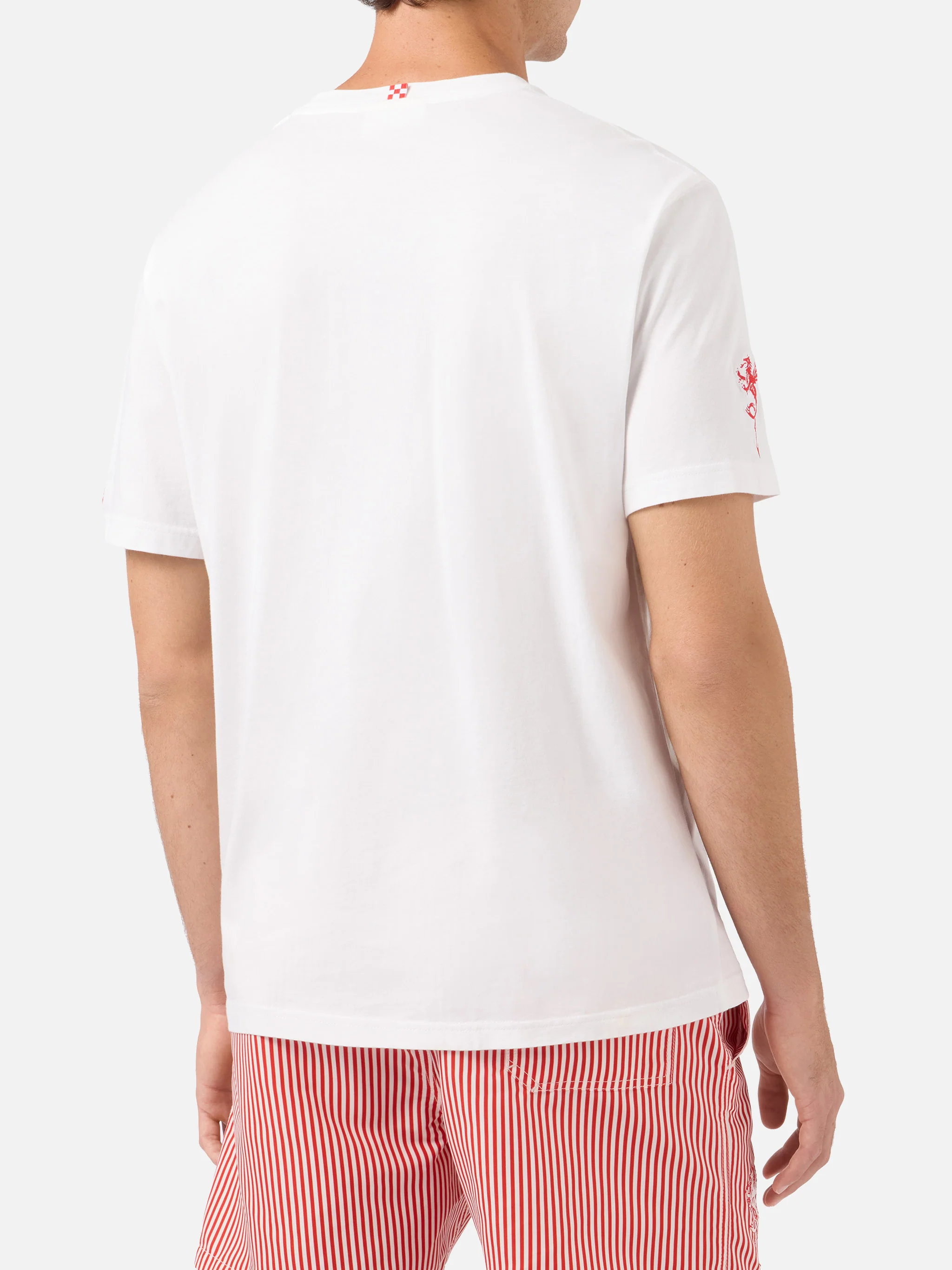 White Portofino T-shirt with AS Cannes Fier d'être Cannois embroidery | Special Edition - Image 4