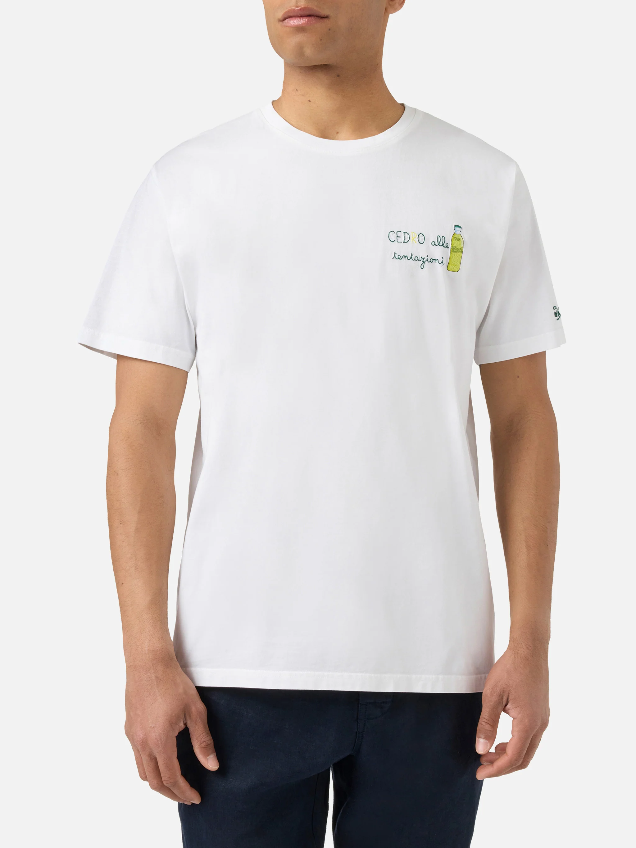 White Portofino T-shirt with Cedro Alle Tentazioni embroidery | Special Edition - Image 2