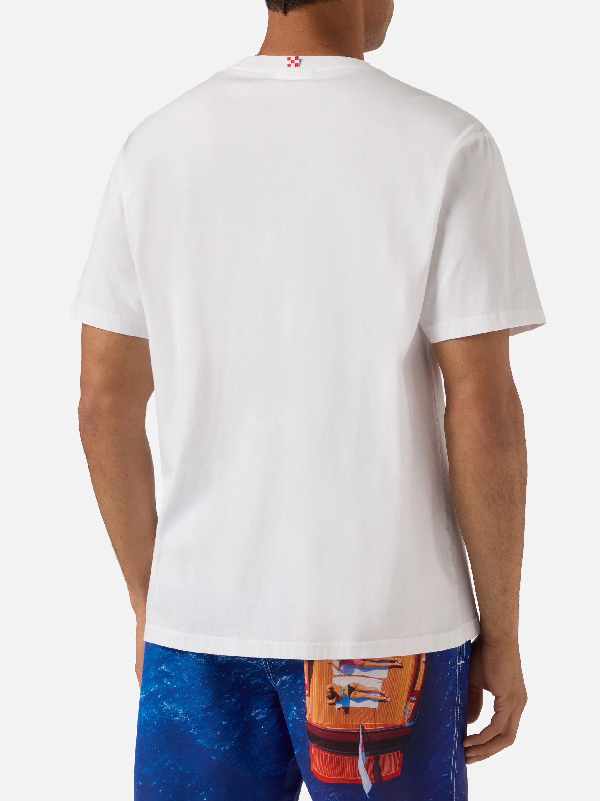 White Portofino T-shirt with Faccio Tutto A Fin Di Bere embroidery | Special Edition - Image 4