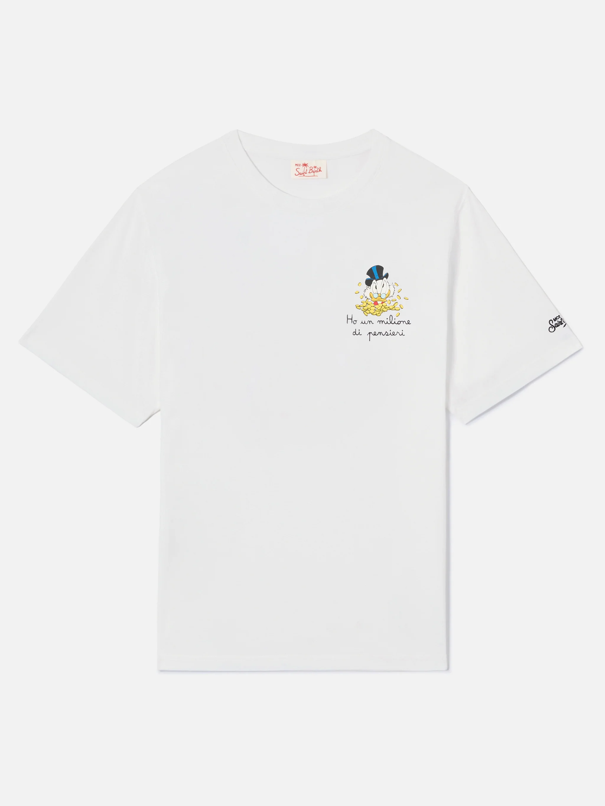 White Portofino t-shirt with Ho Un Milione Di Pensieri embroidery | Special Edition - Image 4