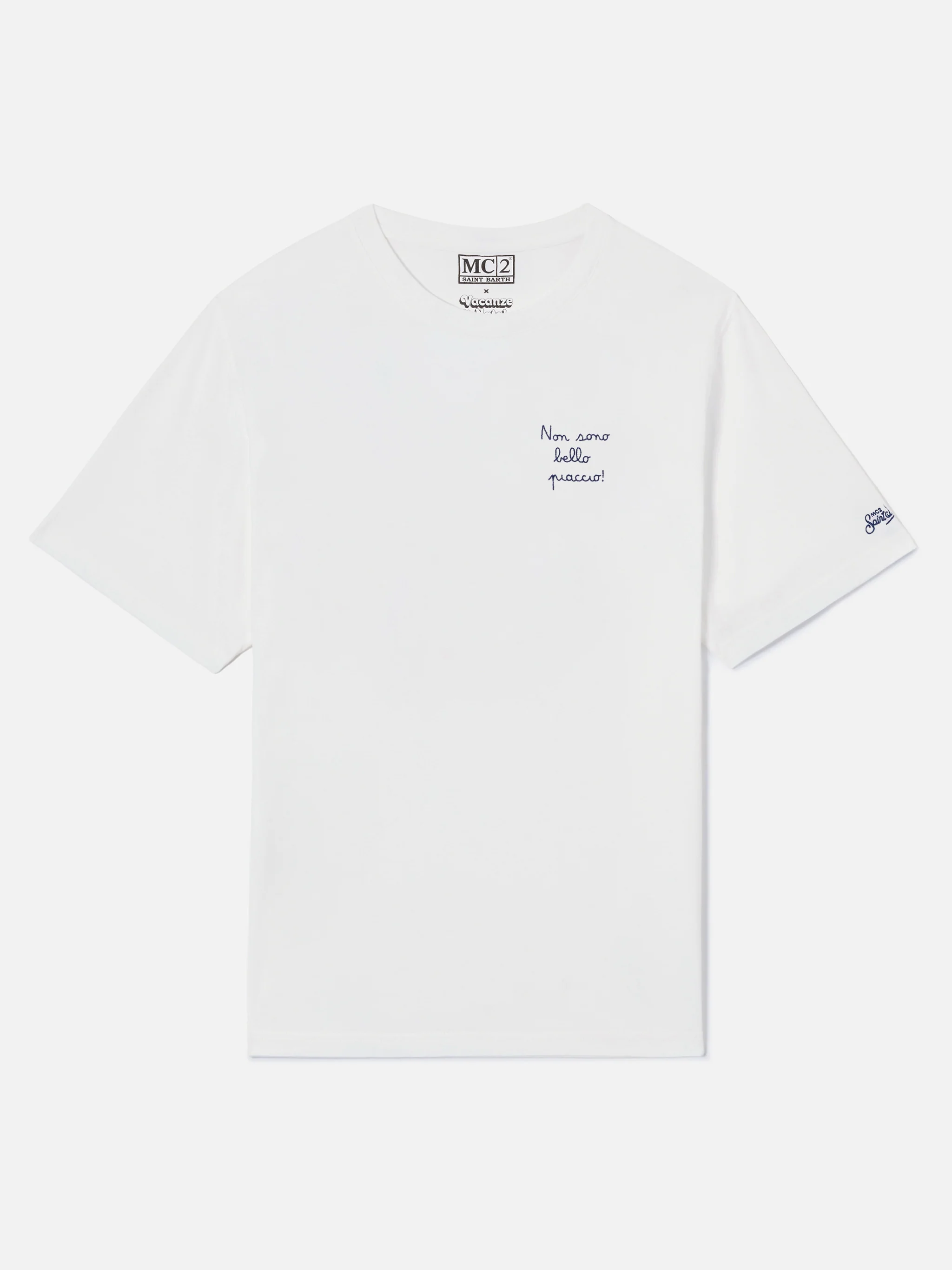 White Portofino T-shirt with Non Sono Bello Piaccio! embroidery - Image 4