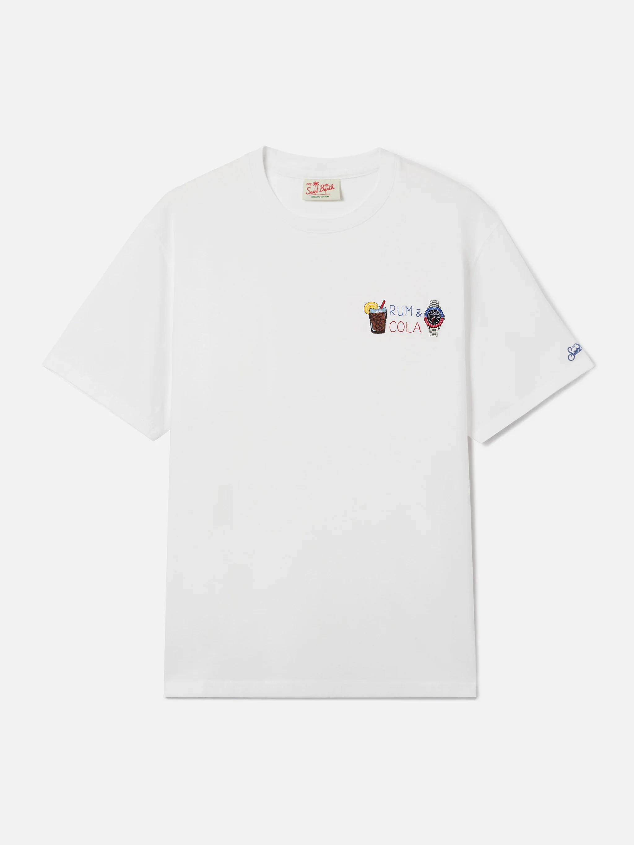 White Portofino T-shirt with Rum E Cola embroidery - Image 5