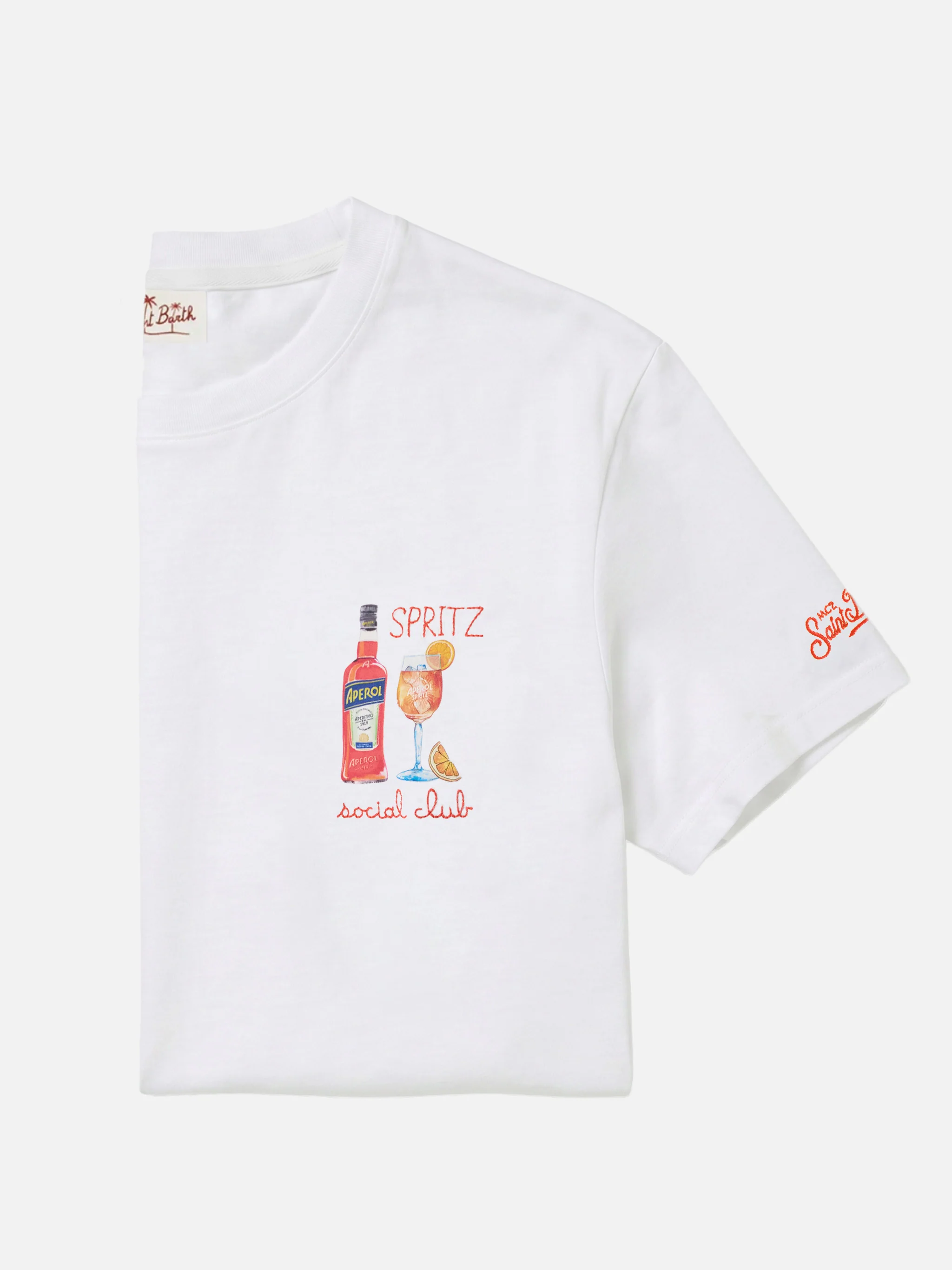 White Portofino T-shirt with Spritz Social Club embroidery | Special Edition
