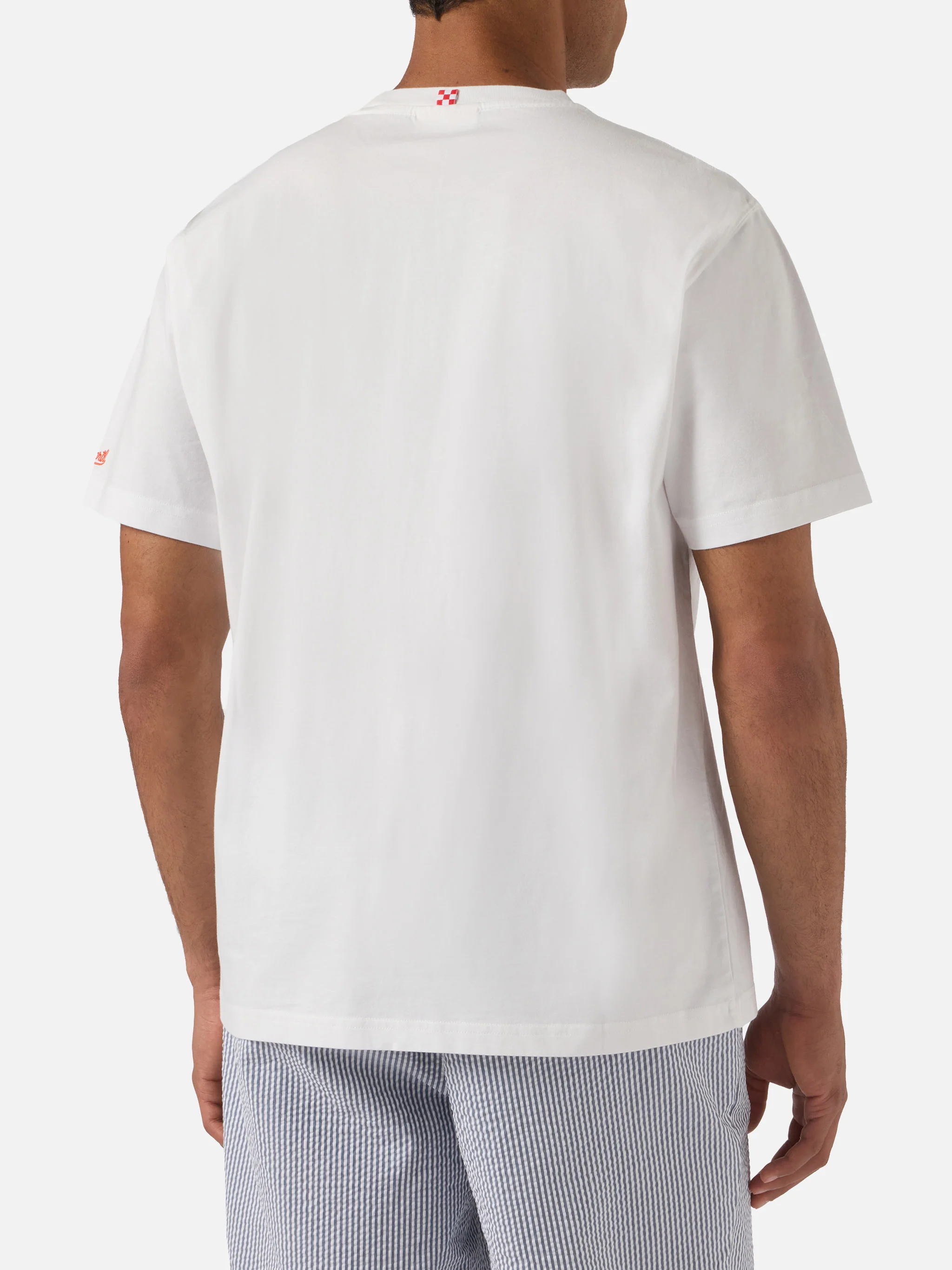 White Portofino T-shirt with Spritz Social Club embroidery | Special Edition - Image 4