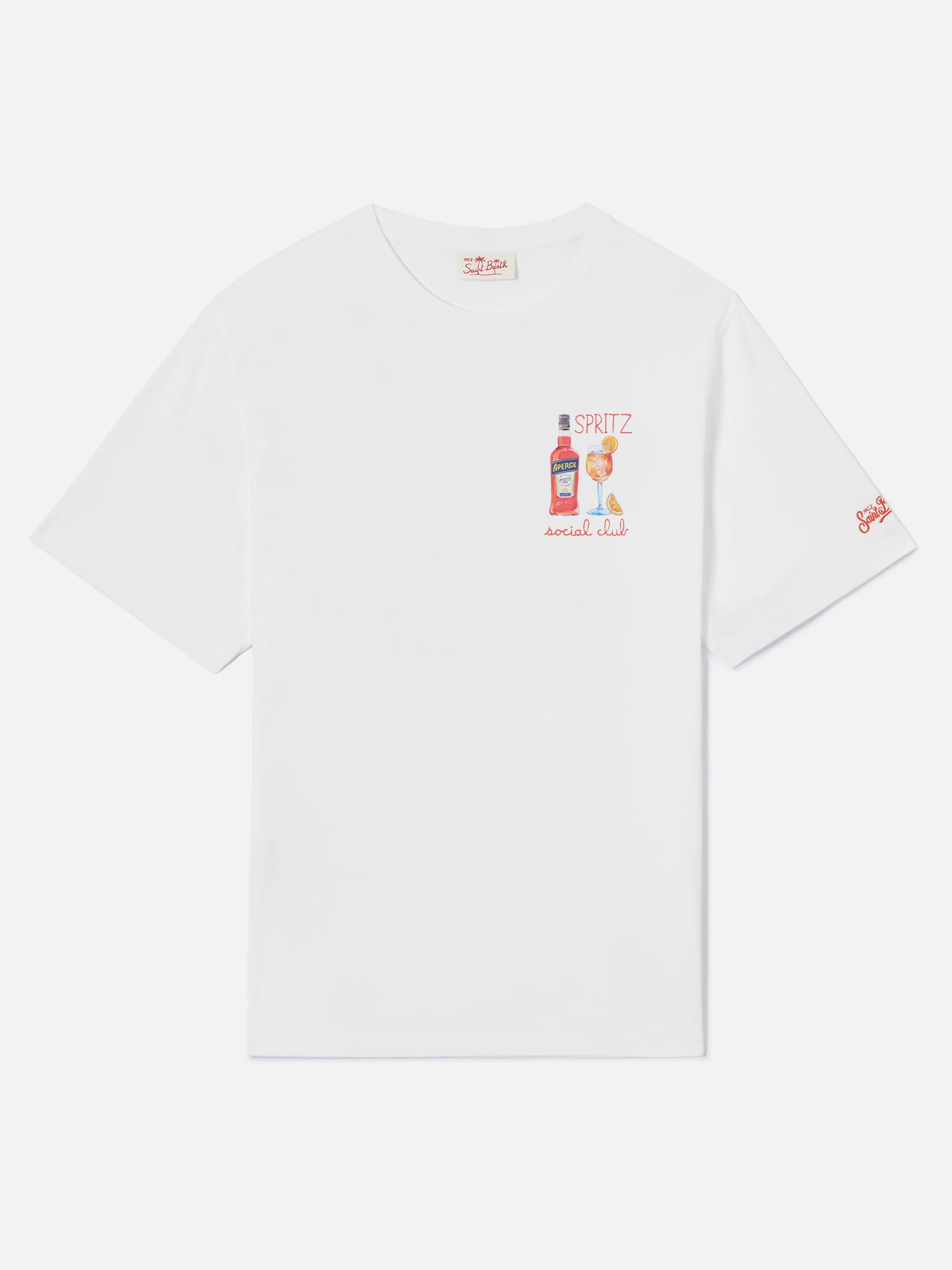 White Portofino T-shirt with Spritz Social Club embroidery | Special Edition - Image 5