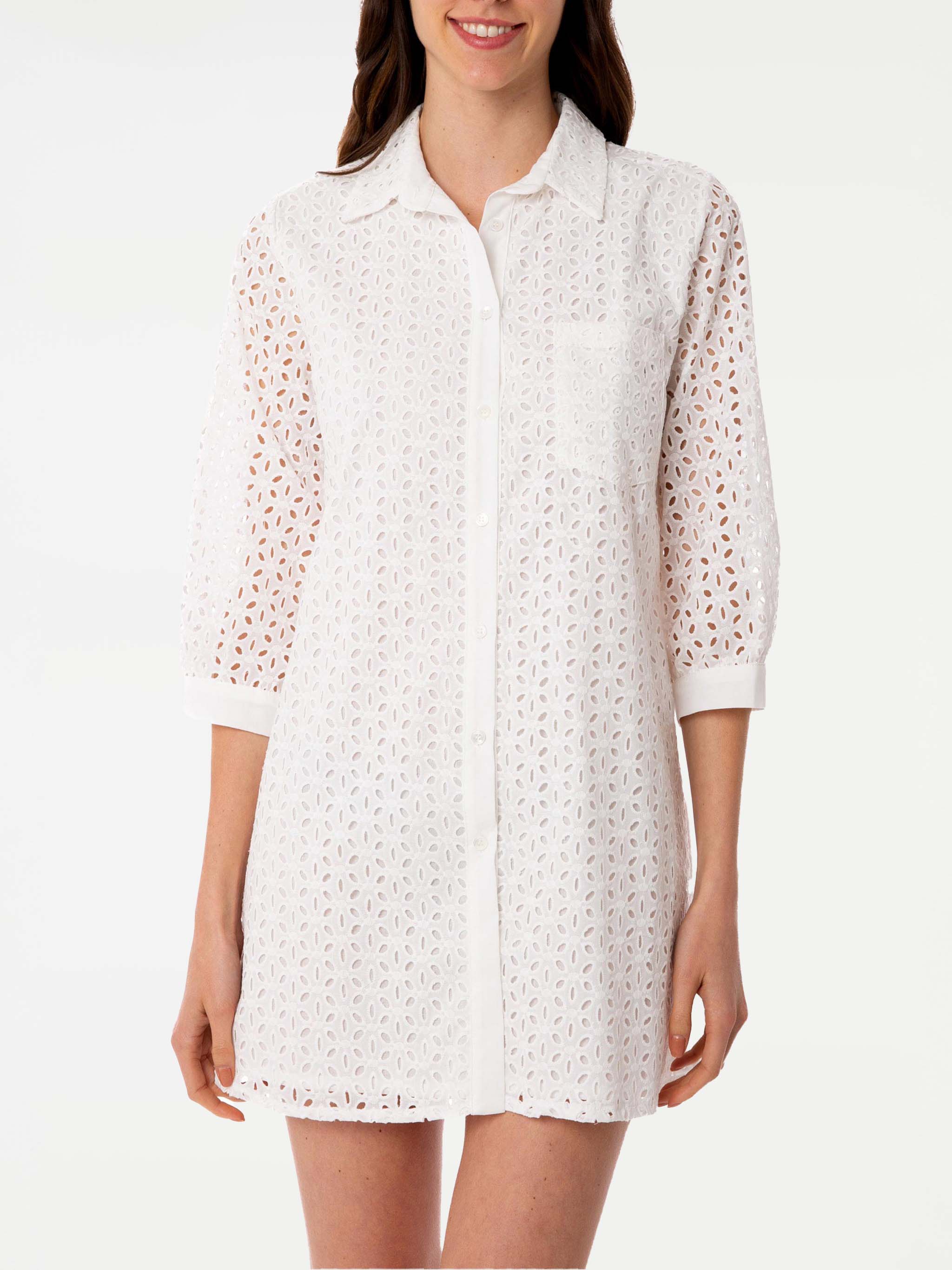White Helena Embry sangallo shirt dress