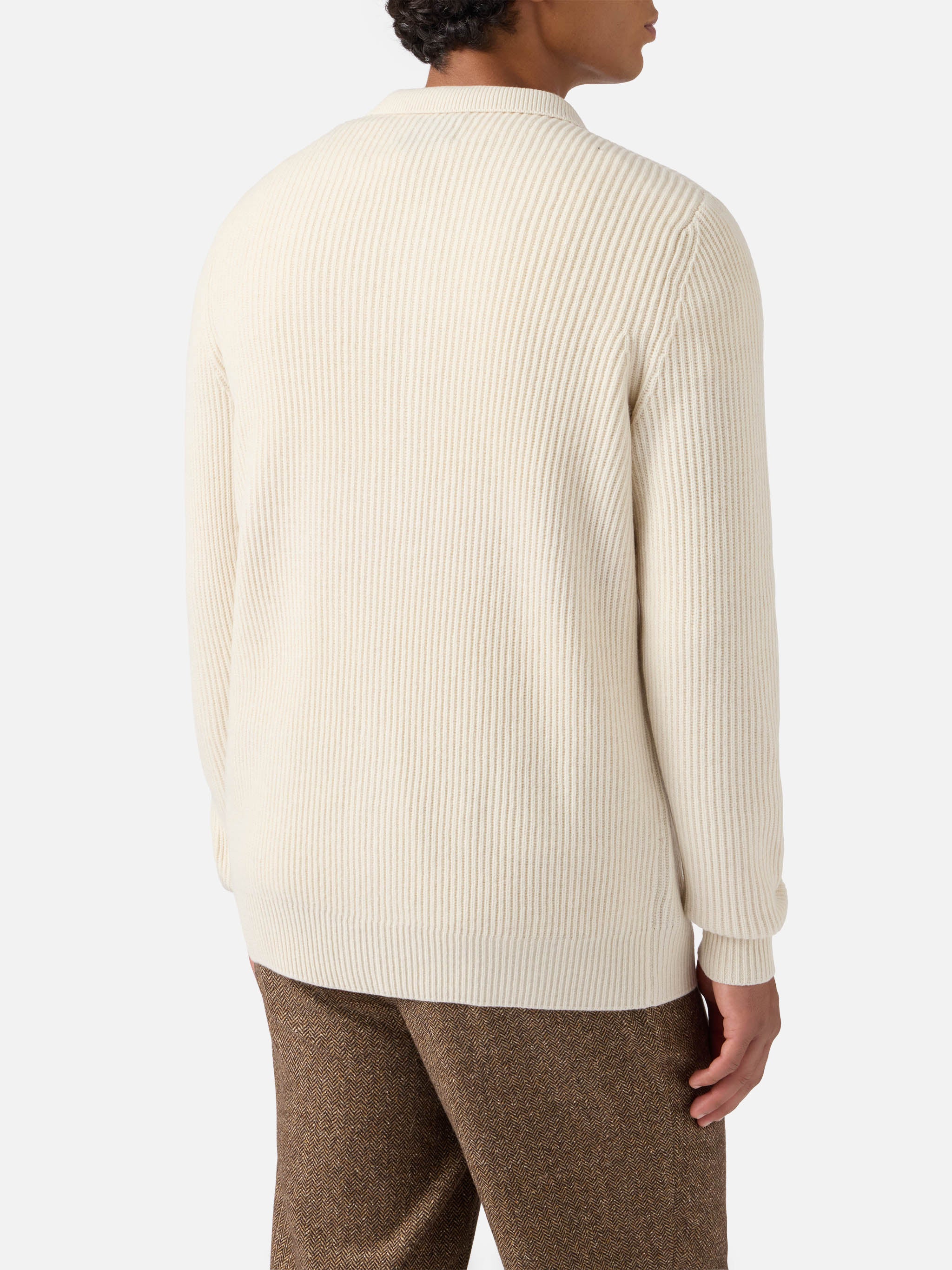 White pure-wool cardigan Bolton - Image 3