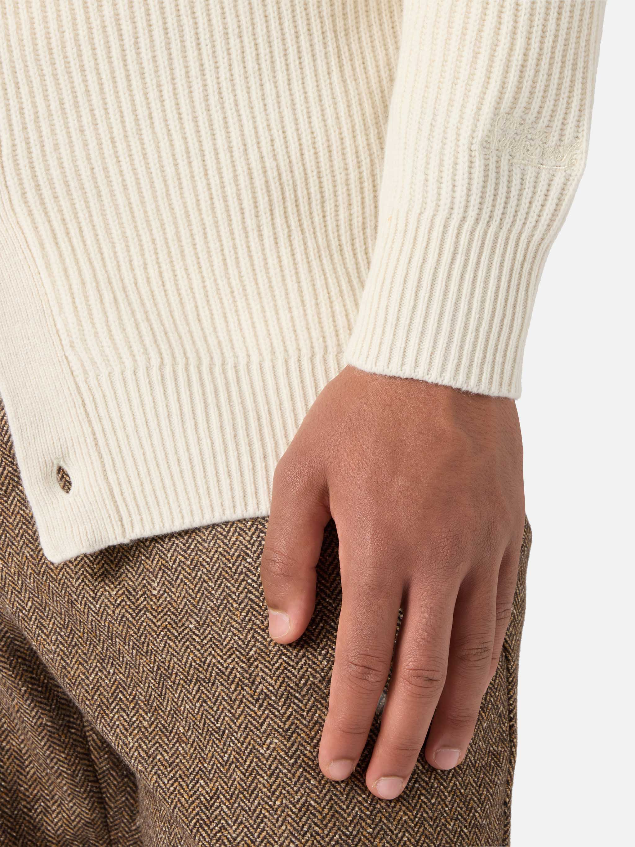 White pure-wool cardigan Bolton - Image 4