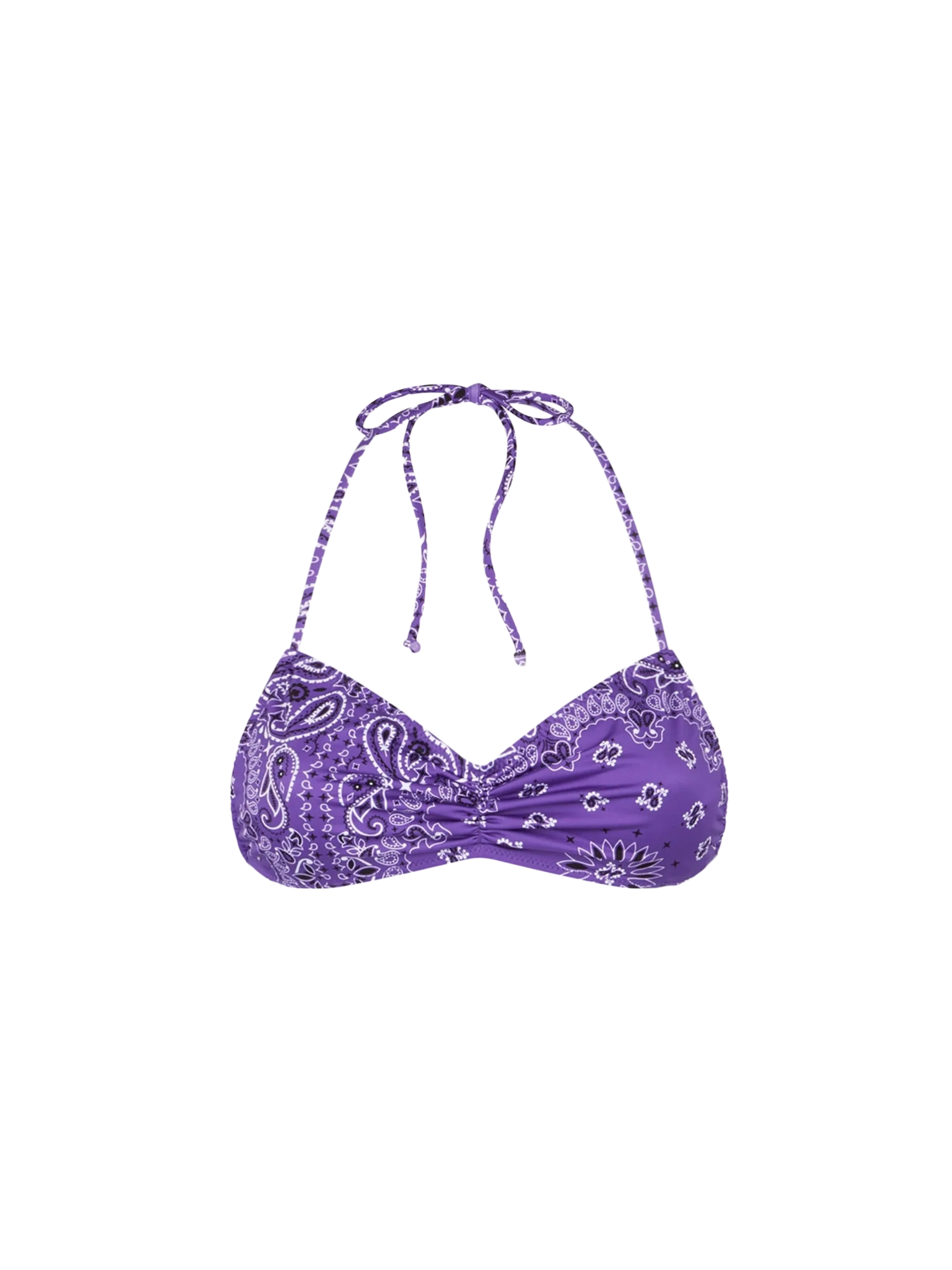 Purple Levante bandana print bandeau bikini top