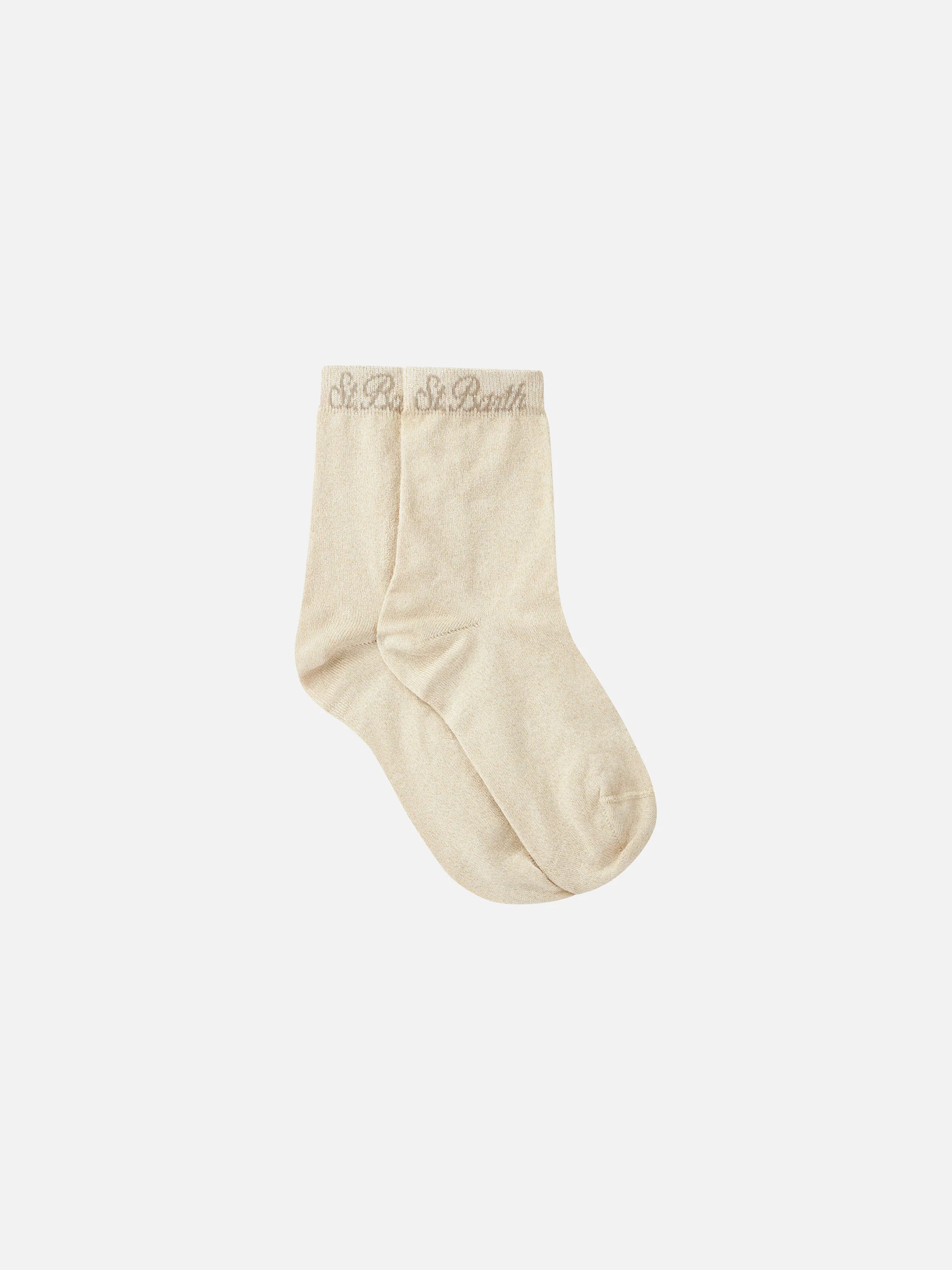 Beige lurex socks