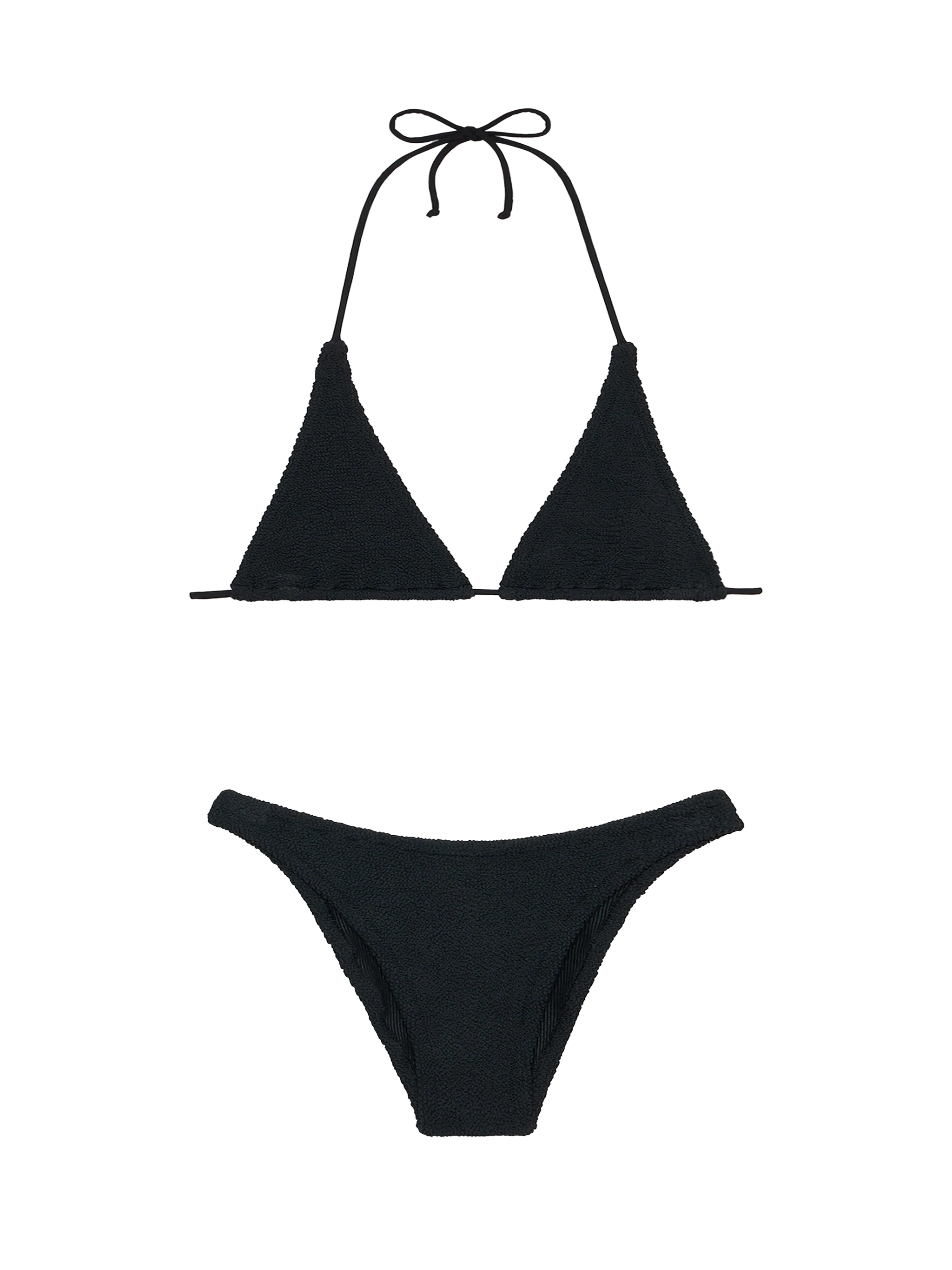 Guiana Elise black crinkle triangle bikini
