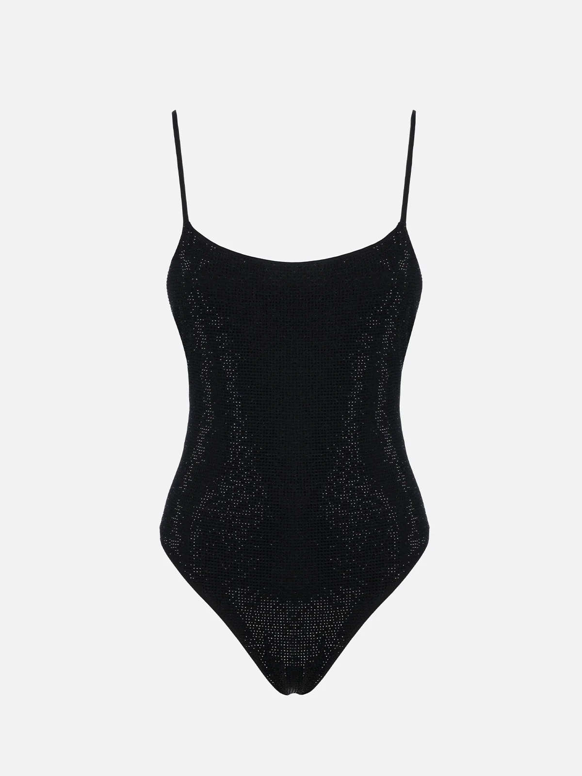 Black Cecille one-piece swimsuit with rhinestones