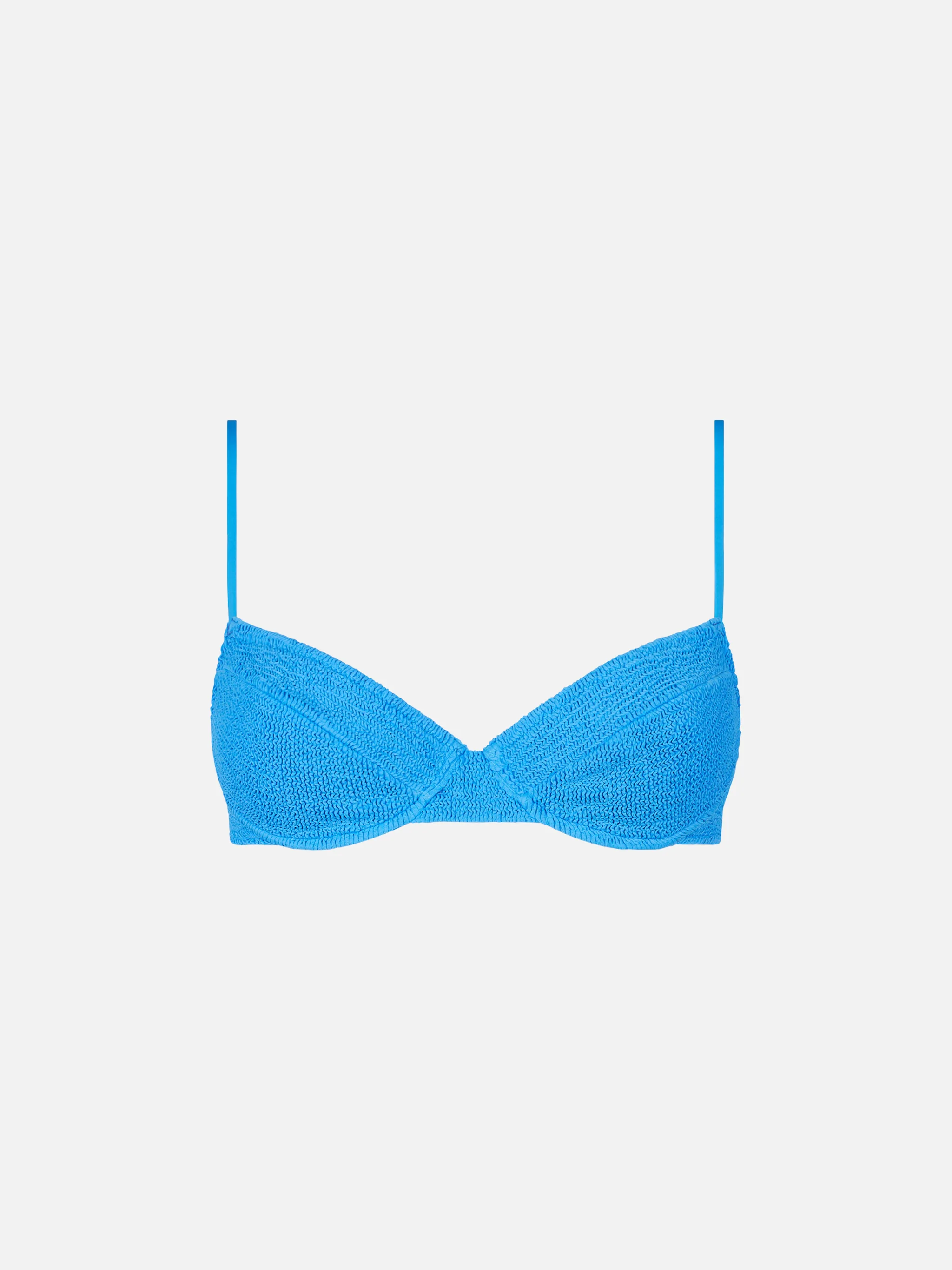 Bea bluette crinkle underwired bralette bikini top