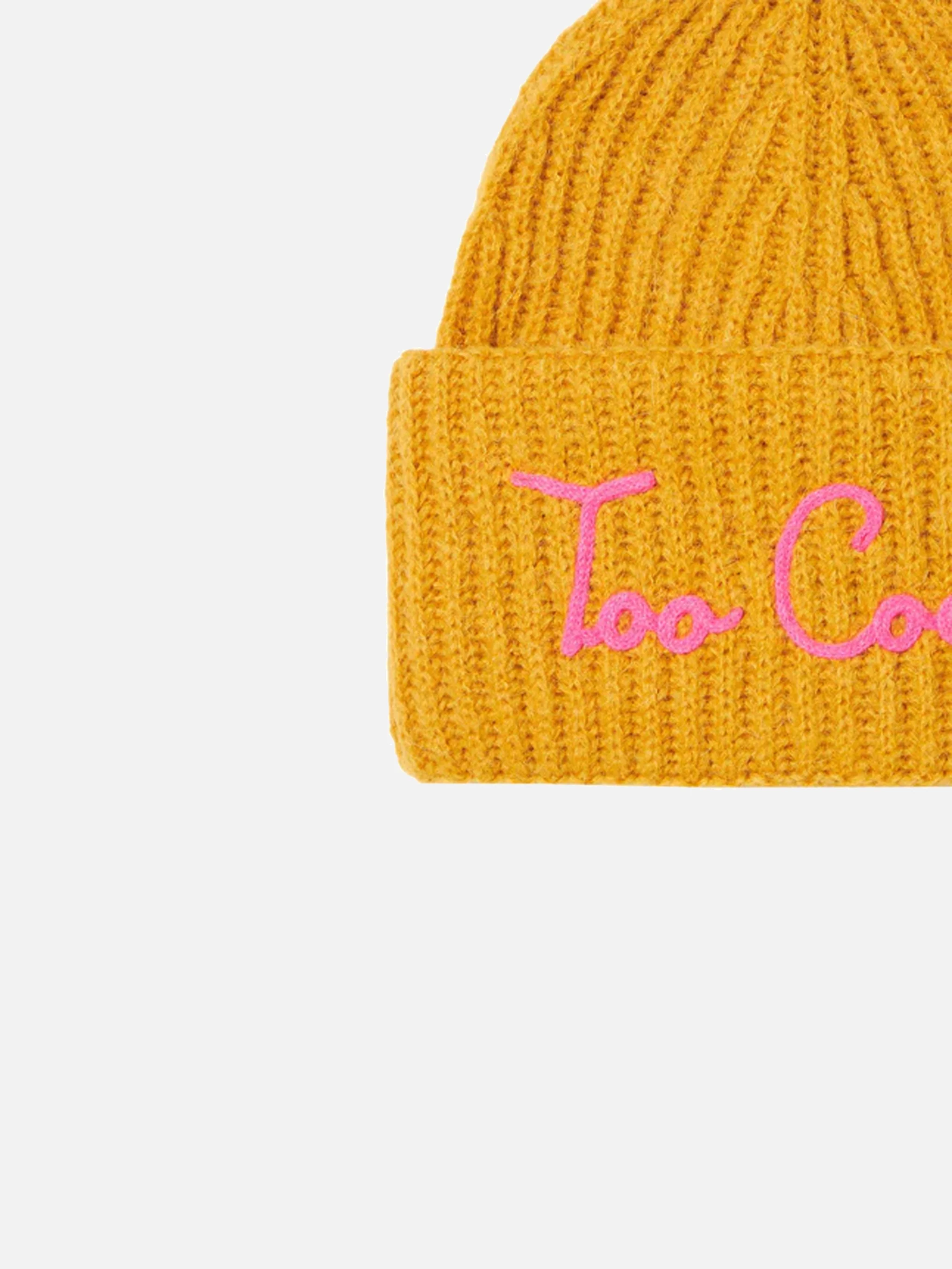 Ochre Wengen Soft blended cashmere beanie with embroidery - Image 2