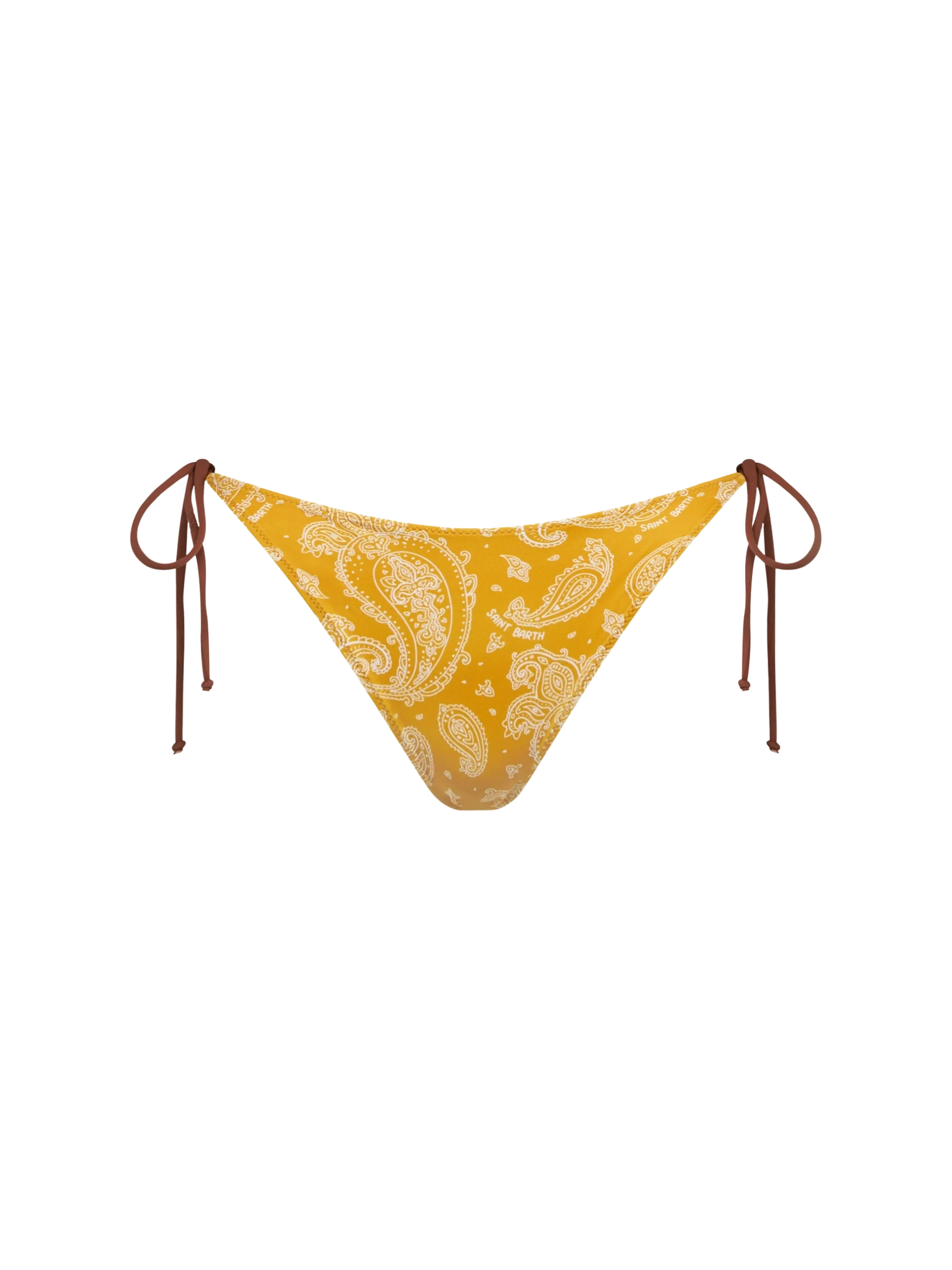 Ochre Marielle swim briefs with paisley print
