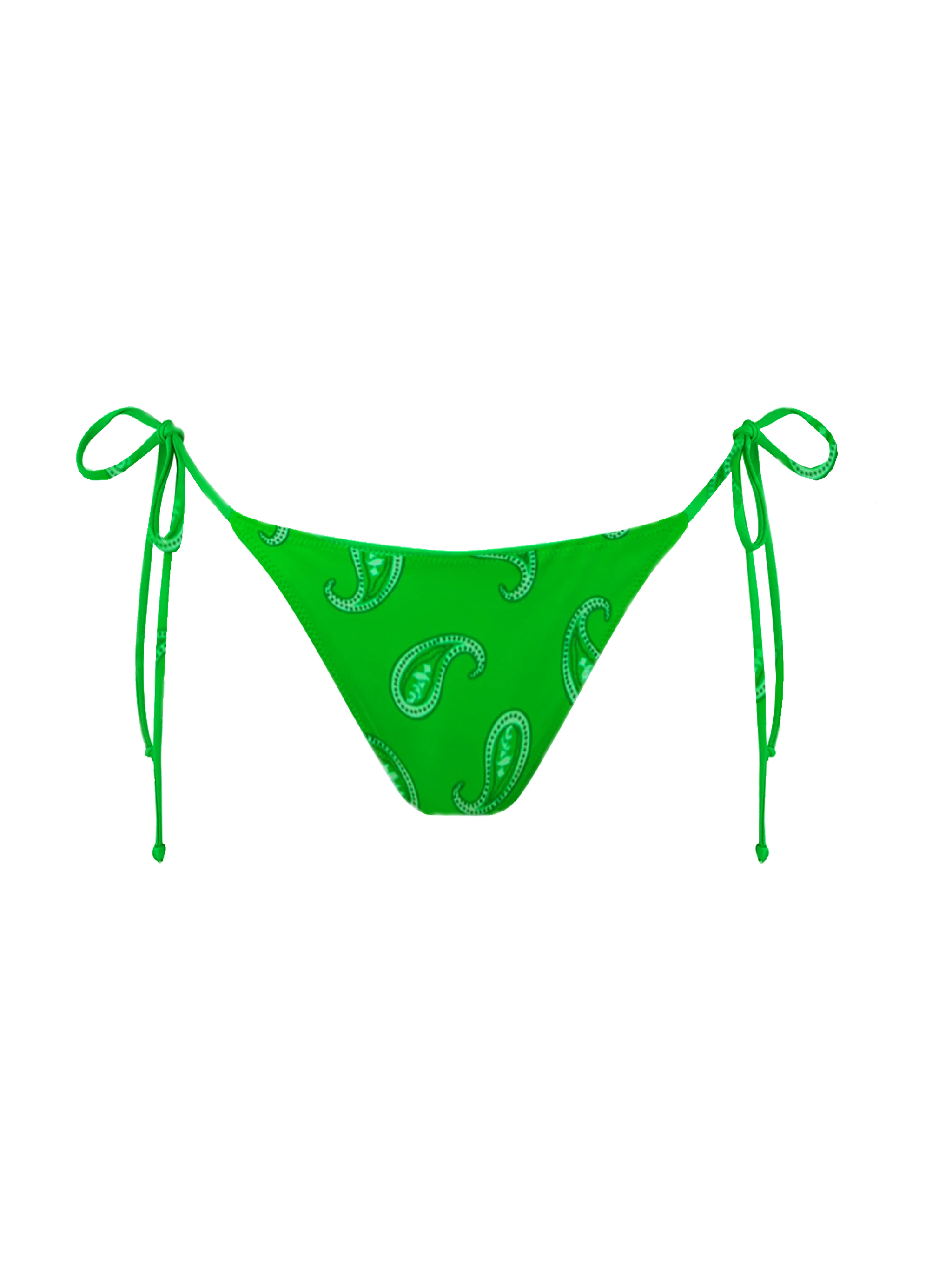 Green Marielle swim briefs with paisley print