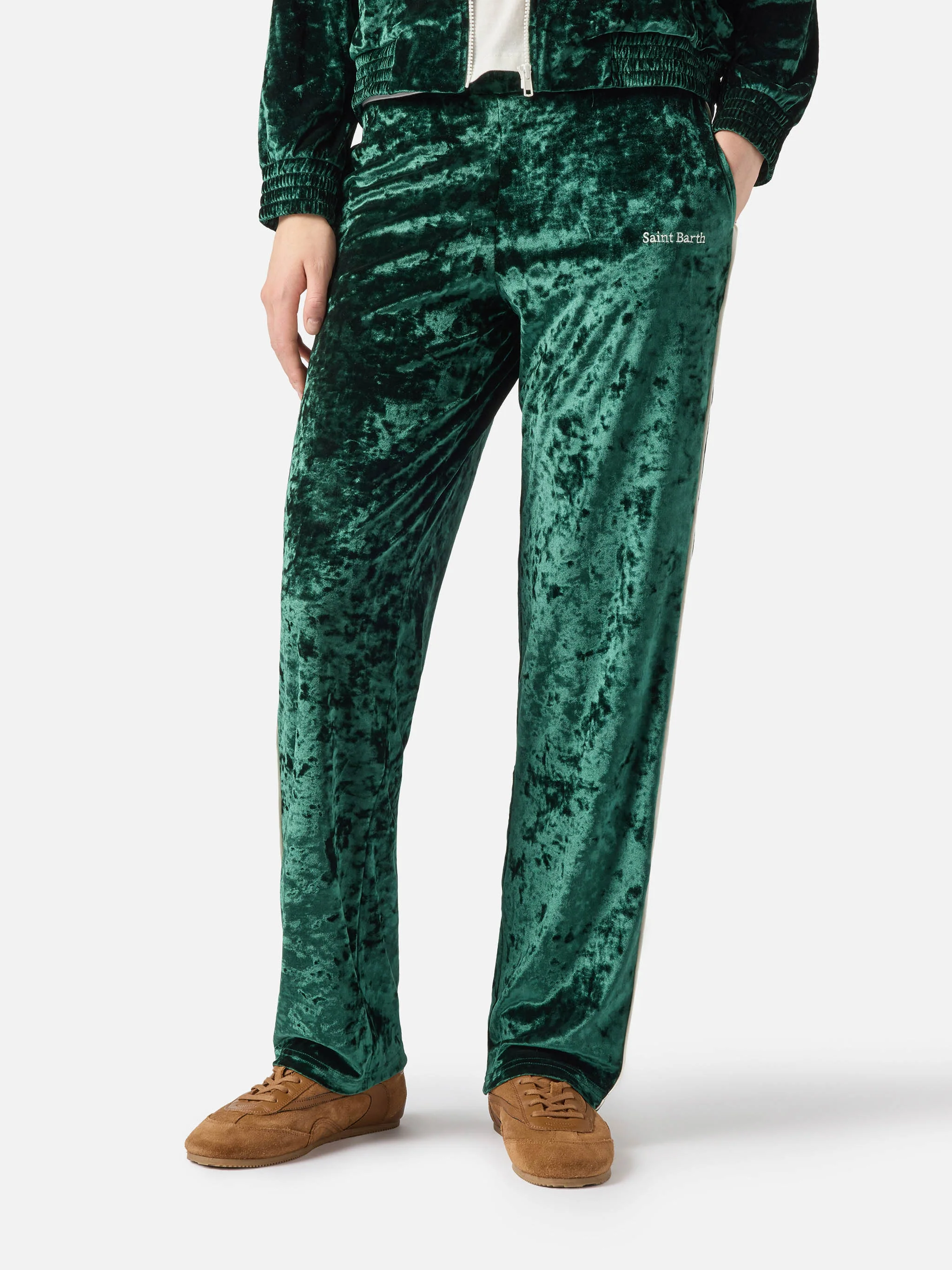 Yvonne green chenille pants