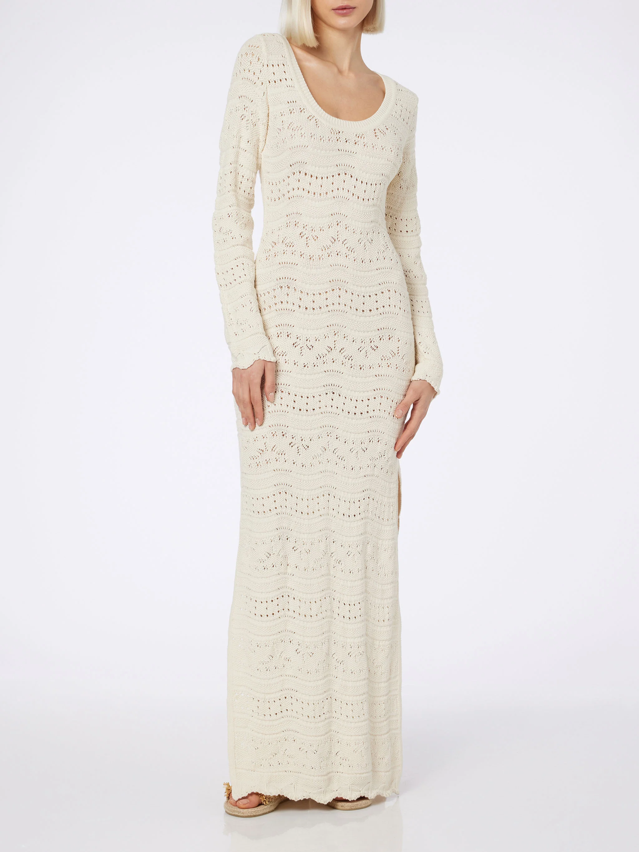 Cream Belly knitted midi dress