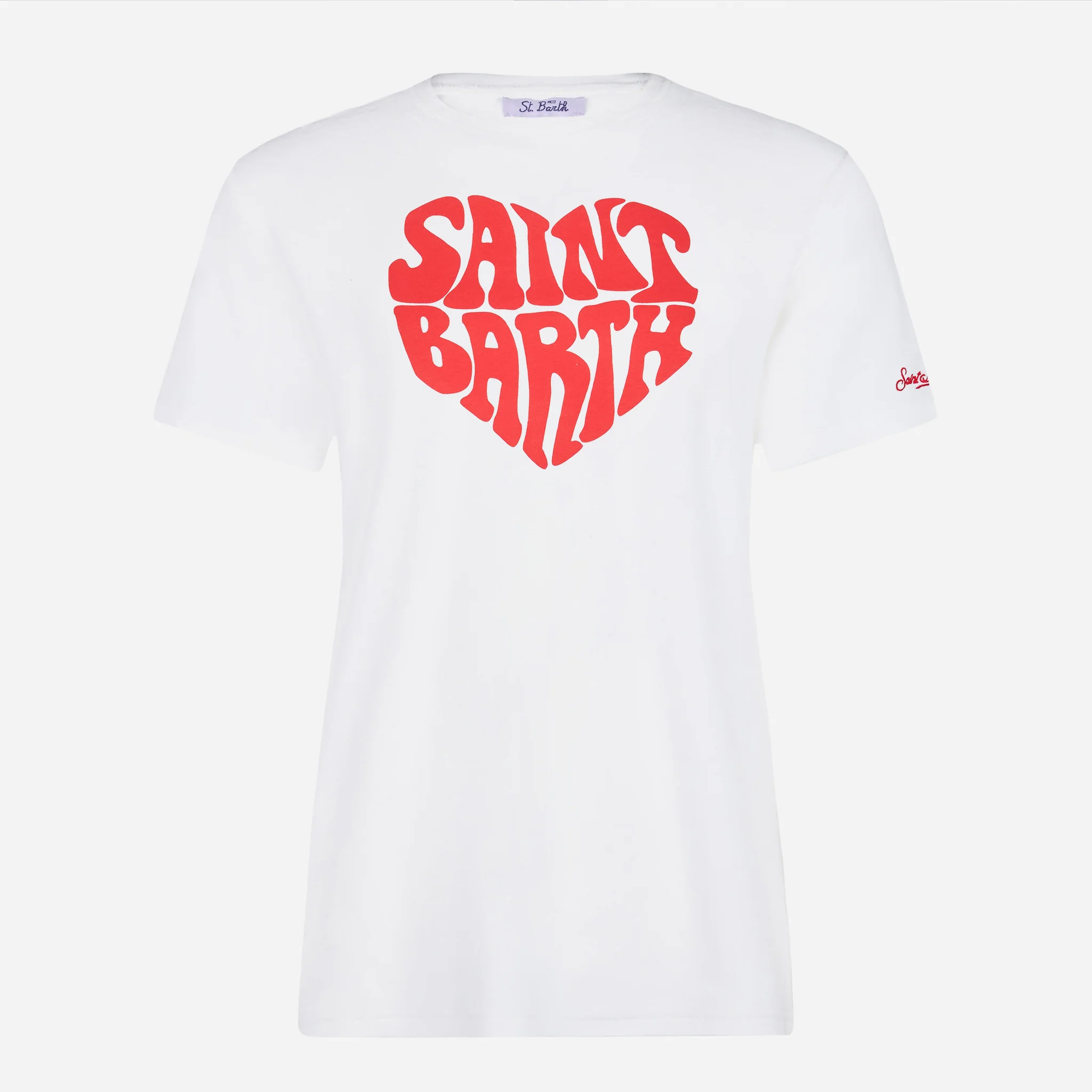 Woman cotton t-shirt with Saint Barth lettering - Image 4