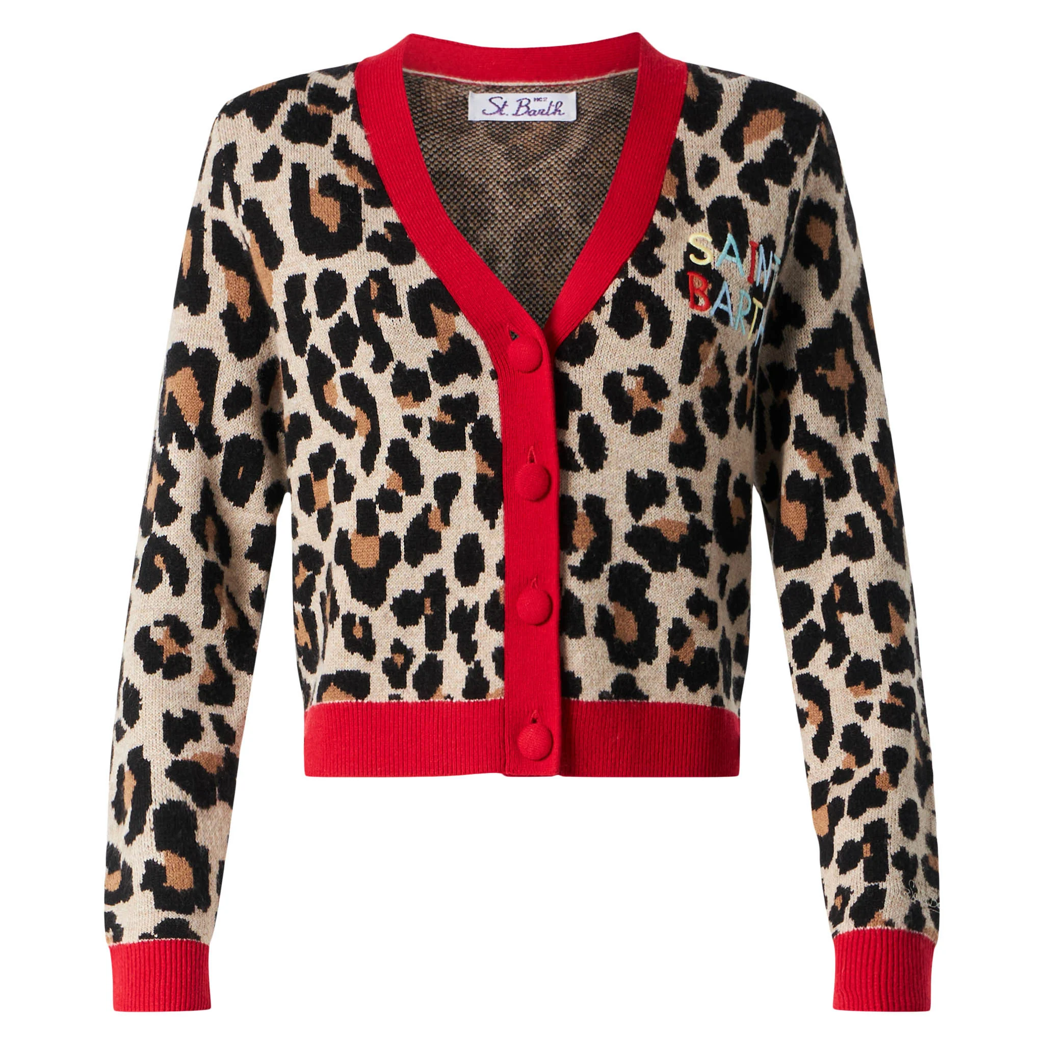 Woman cropped cardigan with Saint Barth embroidery - Image 4